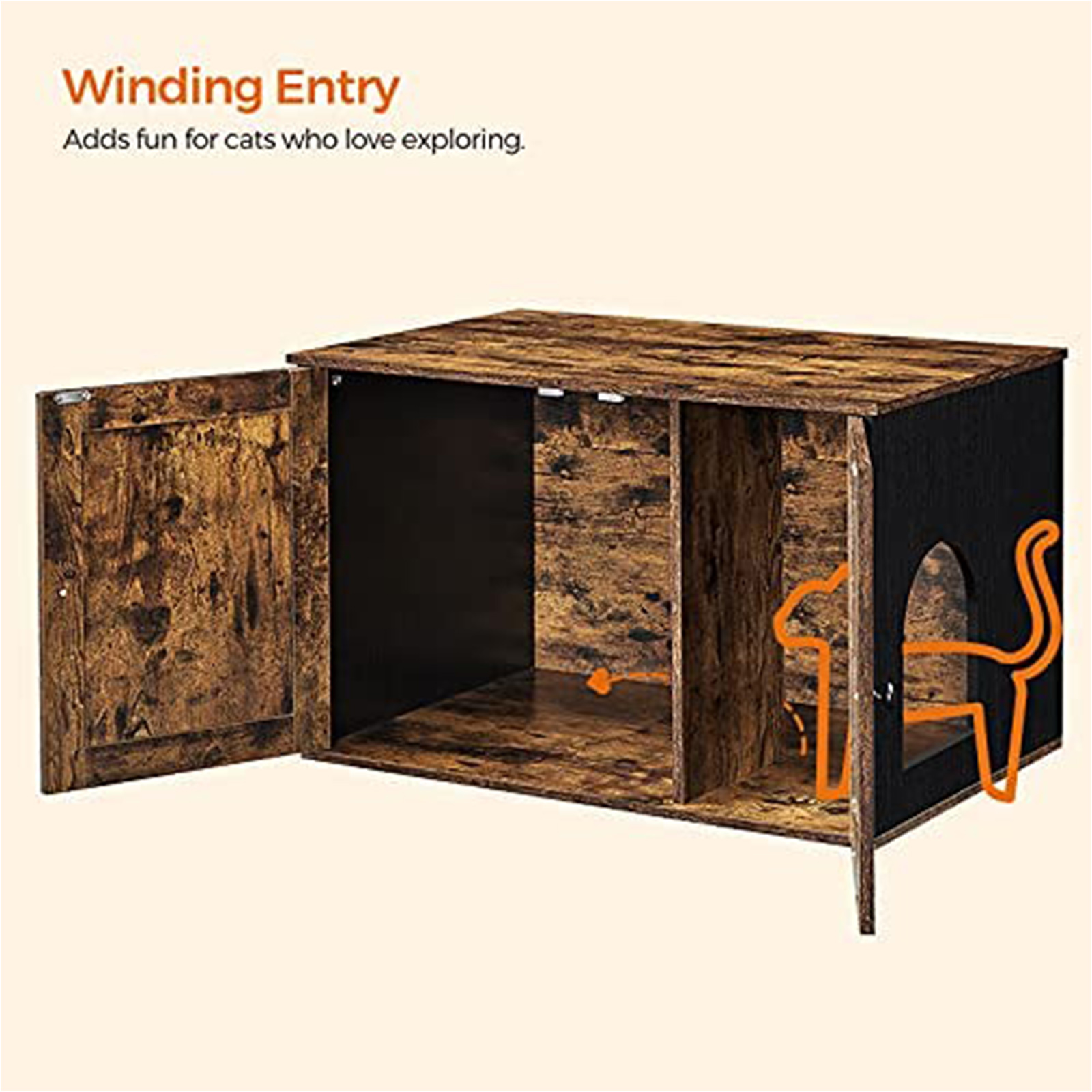 Kačių kraiko dėžė su durelėmis