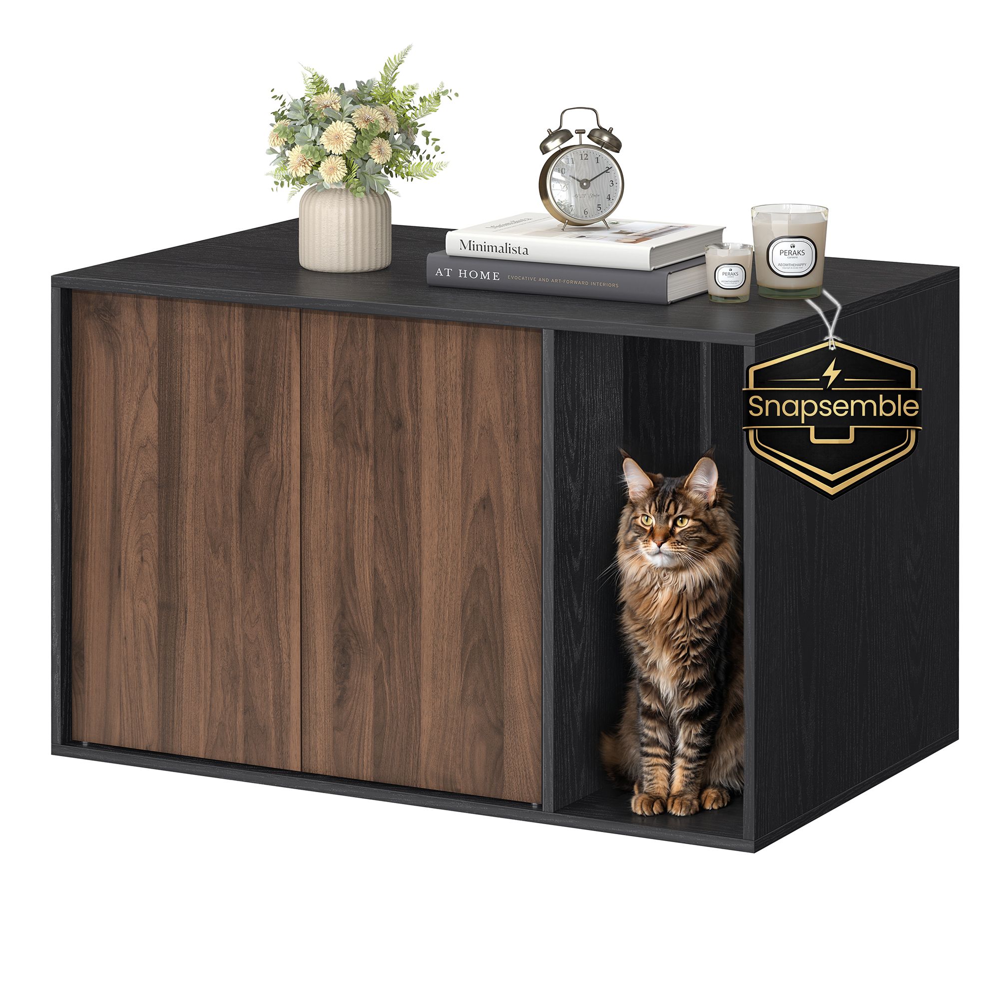 Katzenkloschrank mit Push to Open Türen