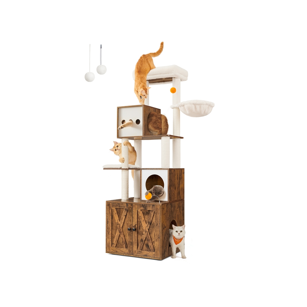 Kratzbaum, Katzenbaum mit Katzenklo-Schrank