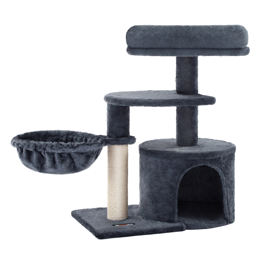 FEANDREA Kratzbaum Kleiner Katzenbaum mehrstufig 53 x 33 x 68 cm dunkelgrau