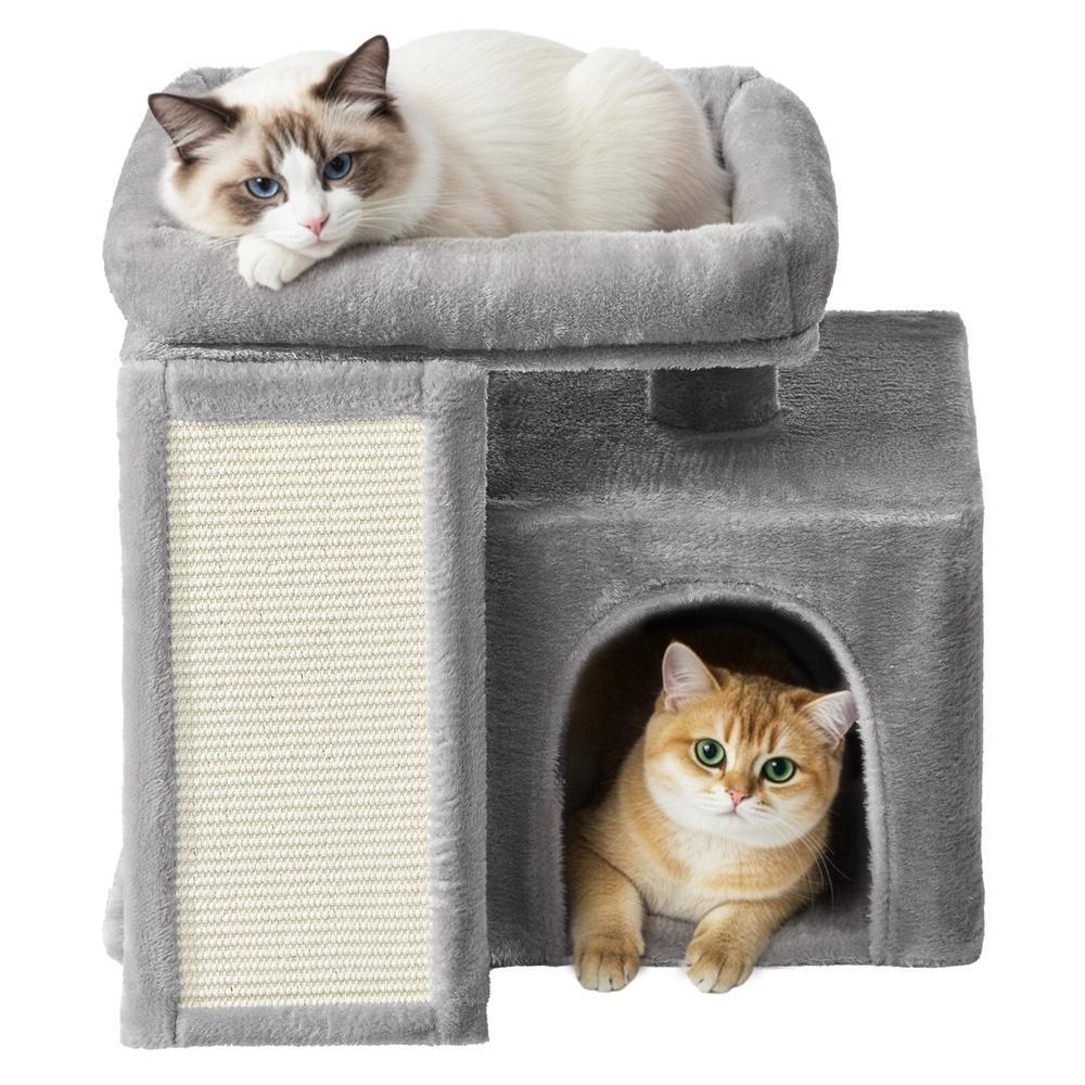 Kleiner Katzenbaum, Kratzbaum mit Kratzbrett, Katzenhöhle und Plattform