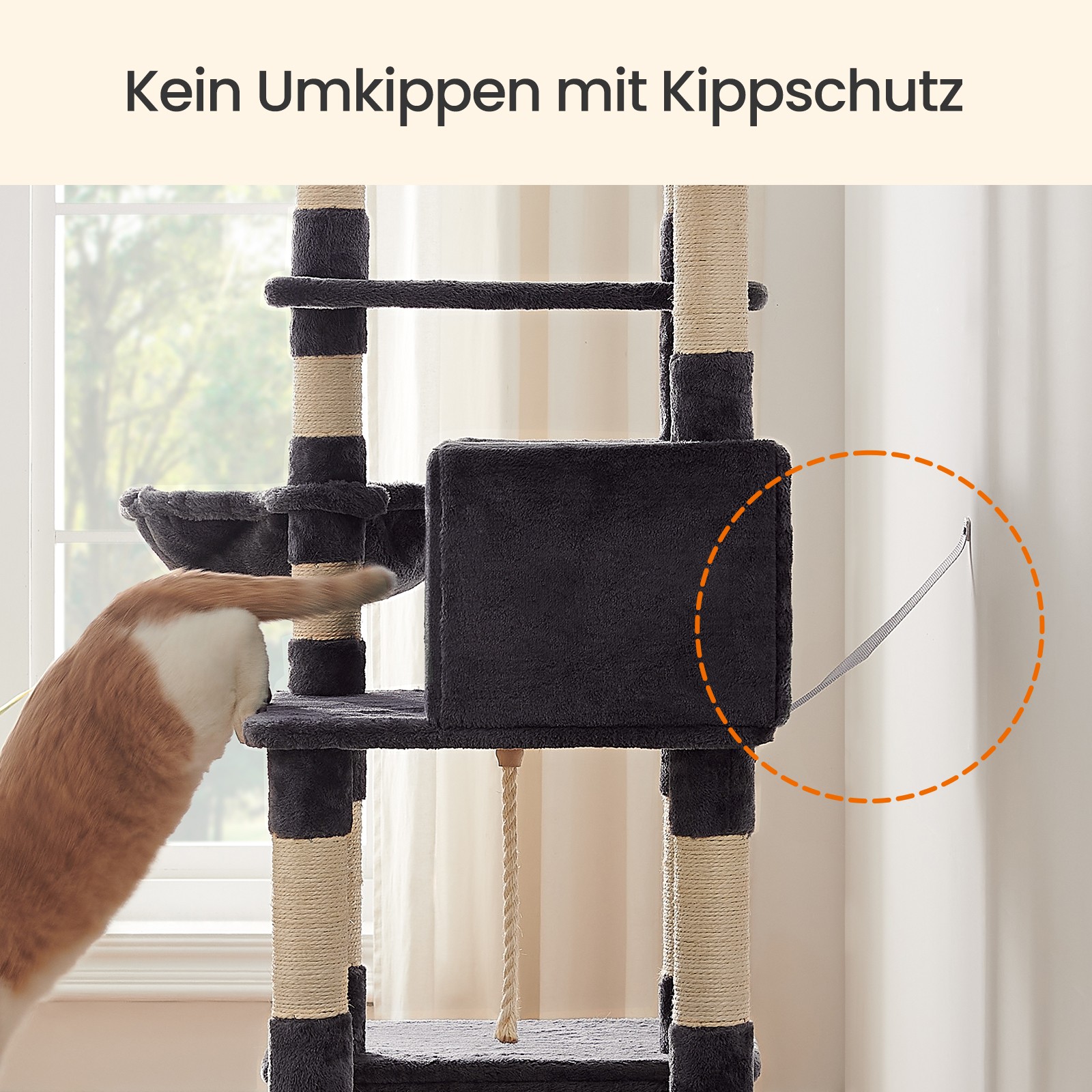 Kratzbaum, XXL Katzenbaum, Katzenkratzbaum mit Höhle