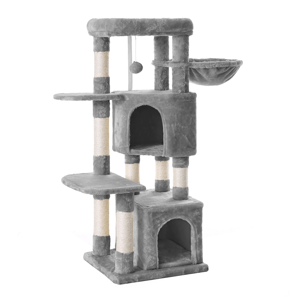 Songmics - feandrea Kratzbaum stabiler Katzenbaum 120 cm Hellgrau von PCT80W - Hellgrau