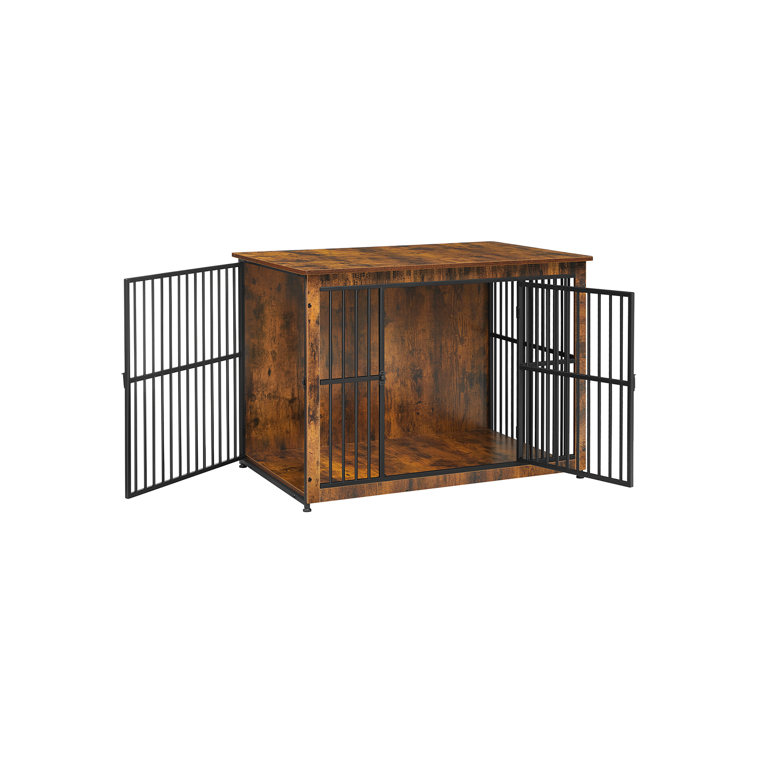 Hundekäfig mit 2 Türen modern und vintagebraun