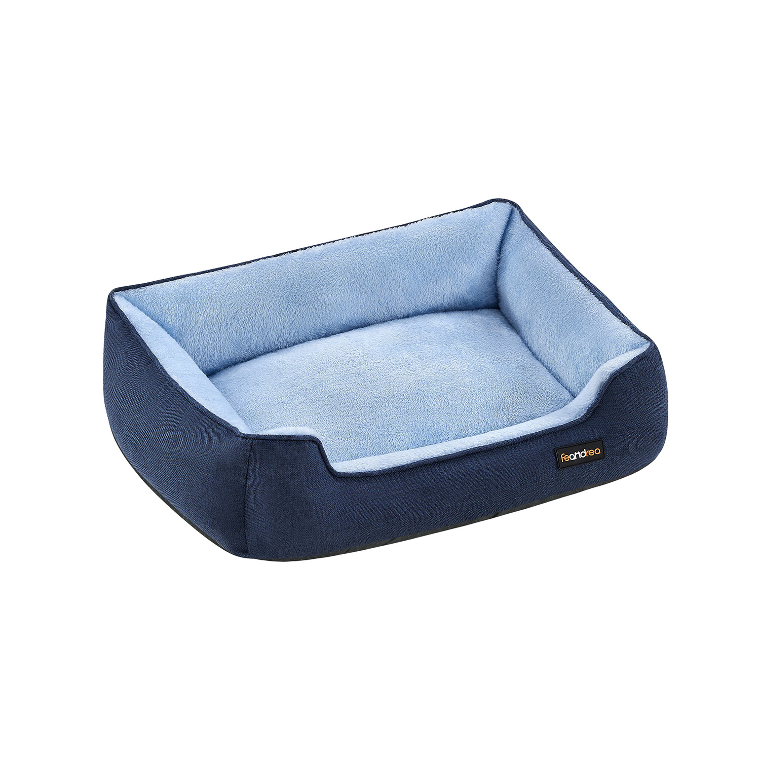 Hundebett in Leinenoptik für kleine Hunde blassblau
