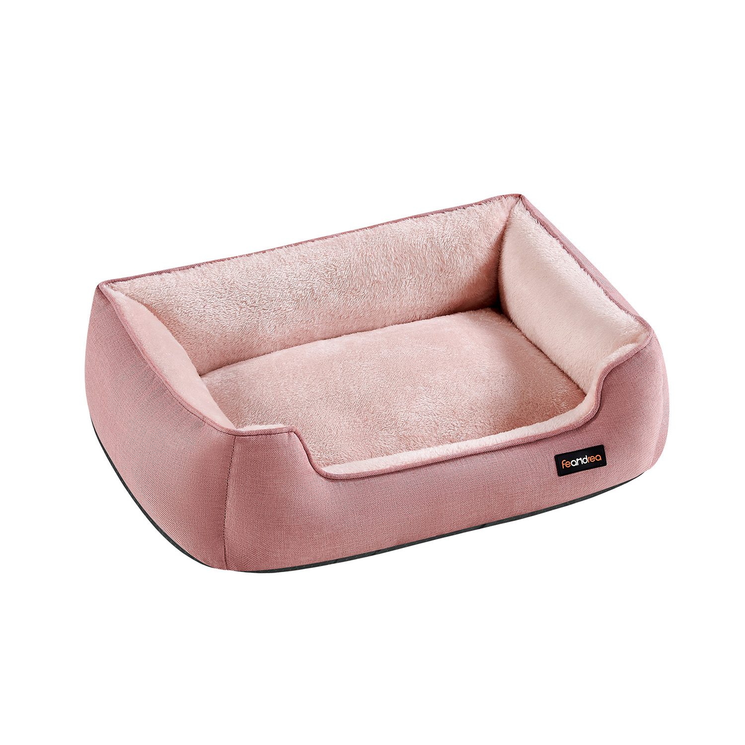 Hundebett in Leinenoptik für kleine Hunde pastellrosa