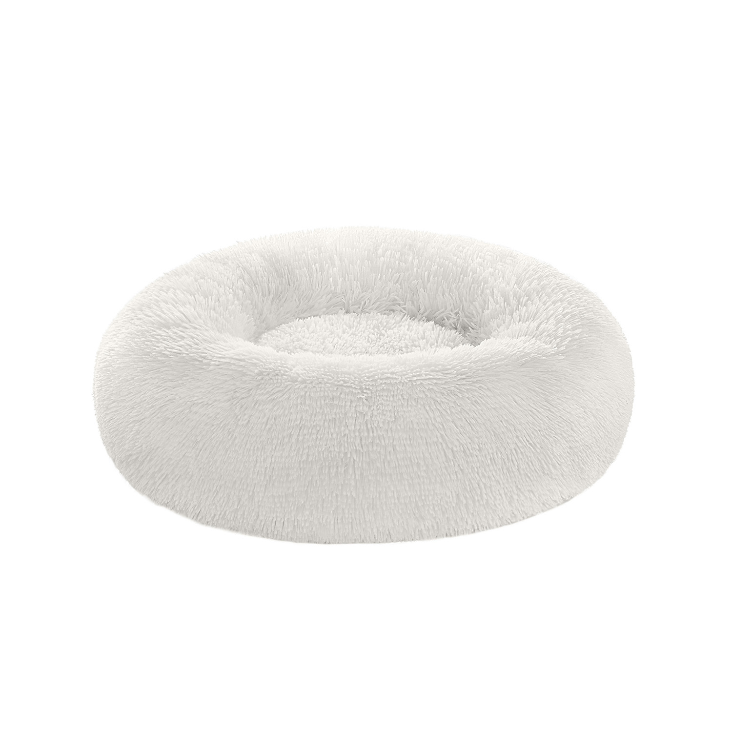 Katzenbett mit 60 cm Durchmesser waschbar und wolkenweiß