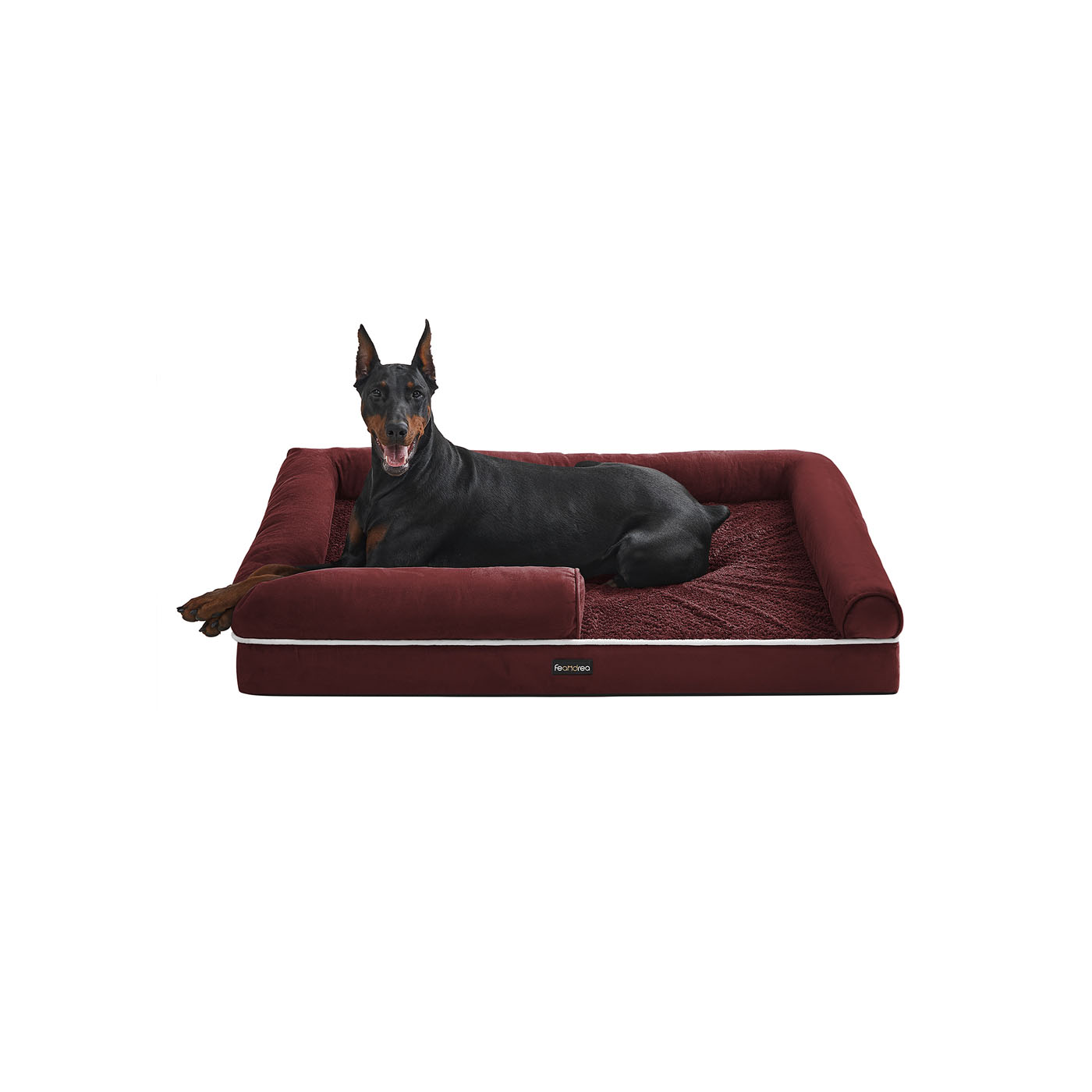 Orthopädisches Hundebett mit abnehmbarem Kissen 120 x 85 x 20 cm beerenrot
