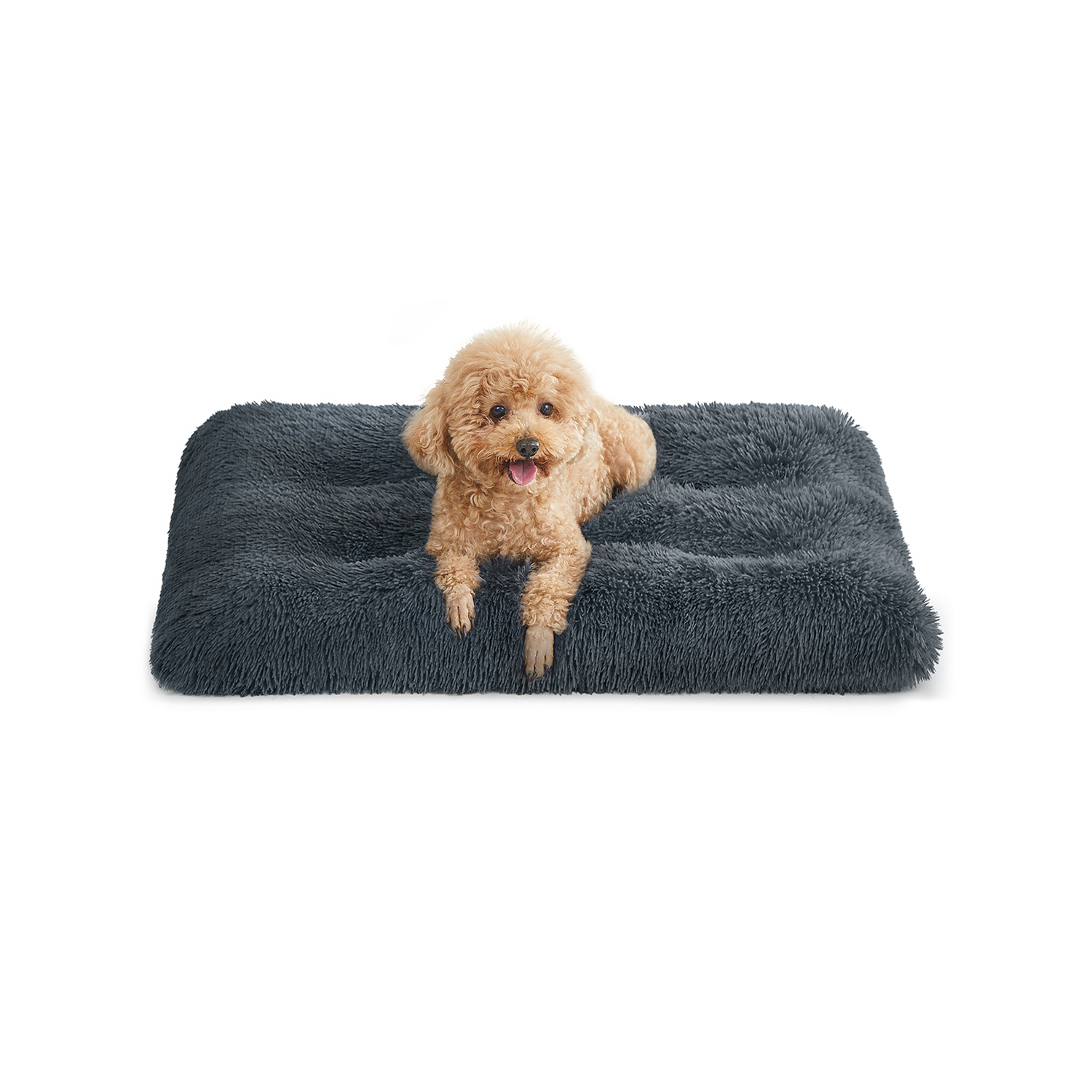 Flauschiges Hundebett 80 x 50 cm dunkelgrau