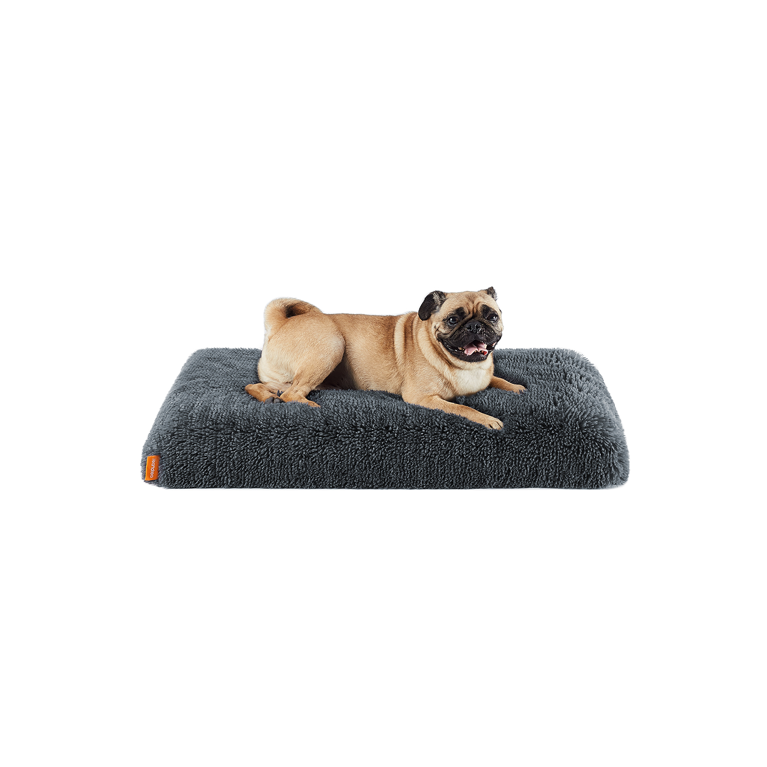 Hundebett Plüsch 80 x 50 x 8 cm Dunkelgrau M