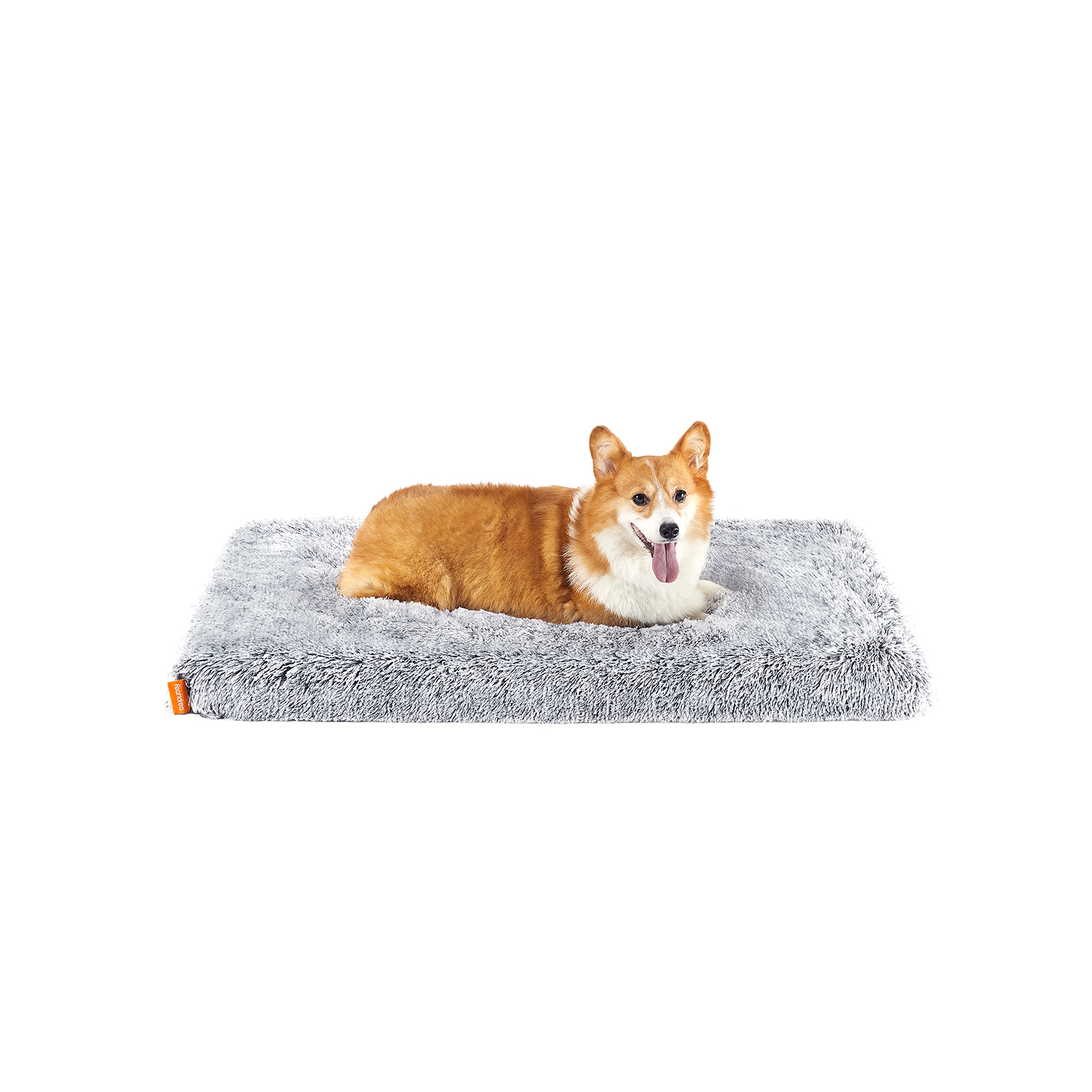 Hundebett Plüsch 95 x 60 x 8 cm Ombré-Grau L