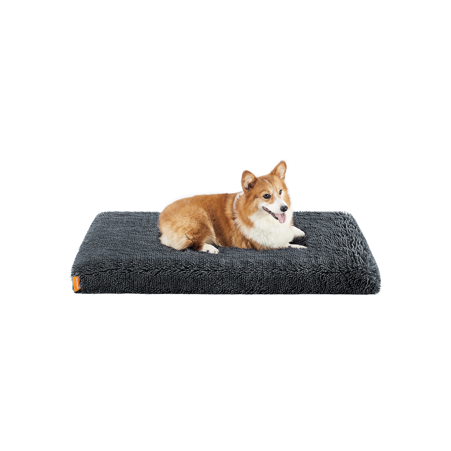 Hundebett Plüsch 95 x 60 x 8 cm Dunkelgrau L