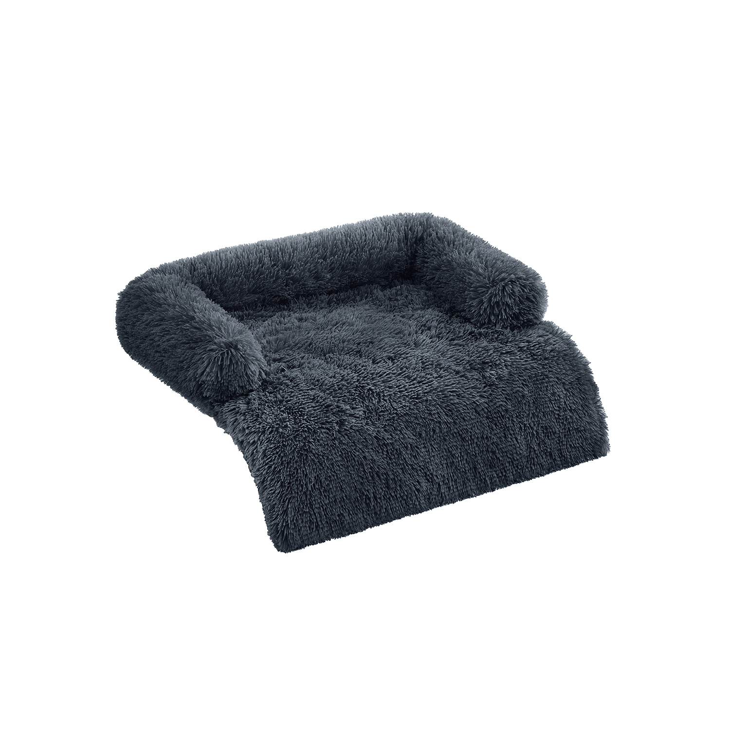 Hundebett L Plüsch 95 x 85 x 16 cm dunkelgrau