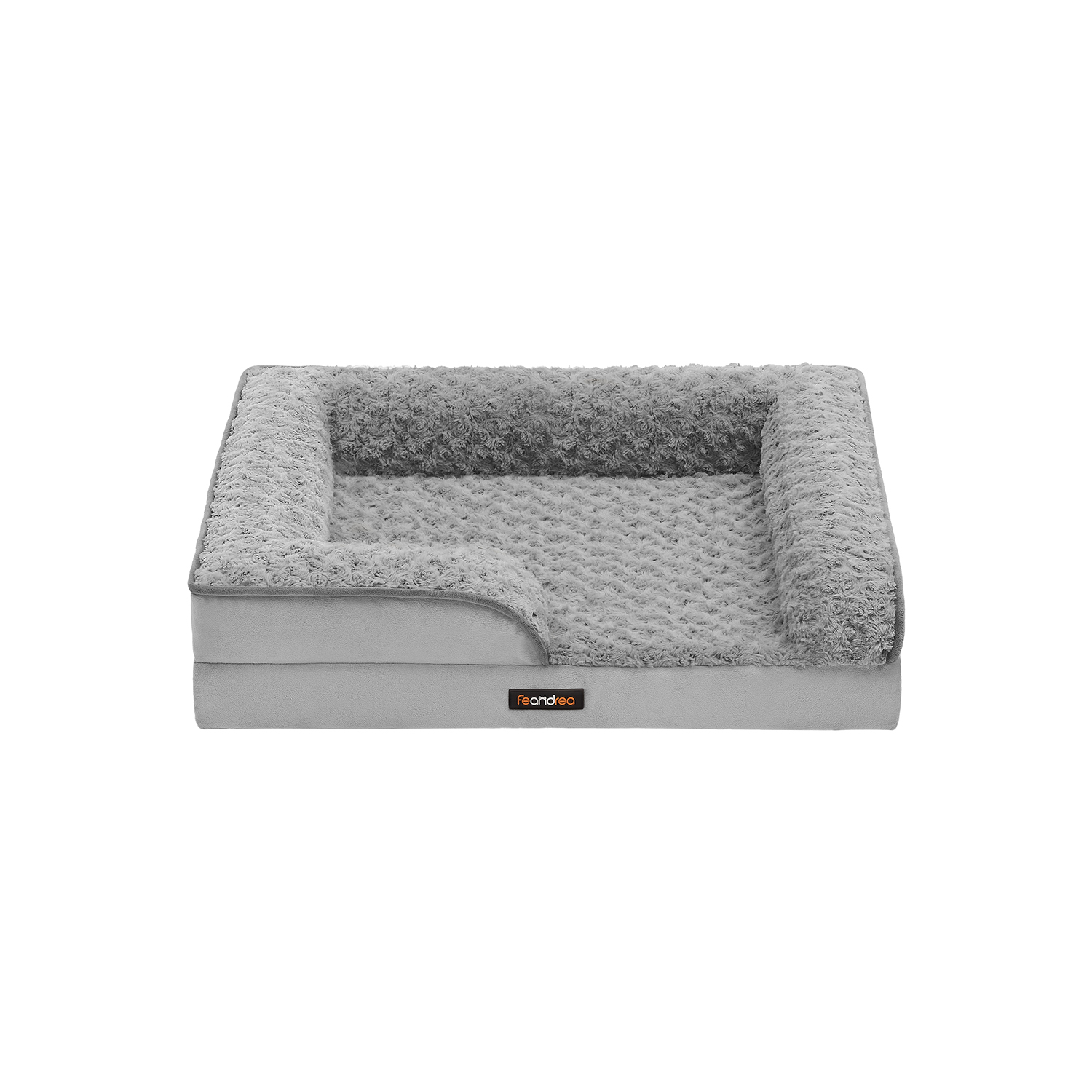 Orthopädisches Hundebett mit Plüsch-Bezug 71 x 58 x 16 cm