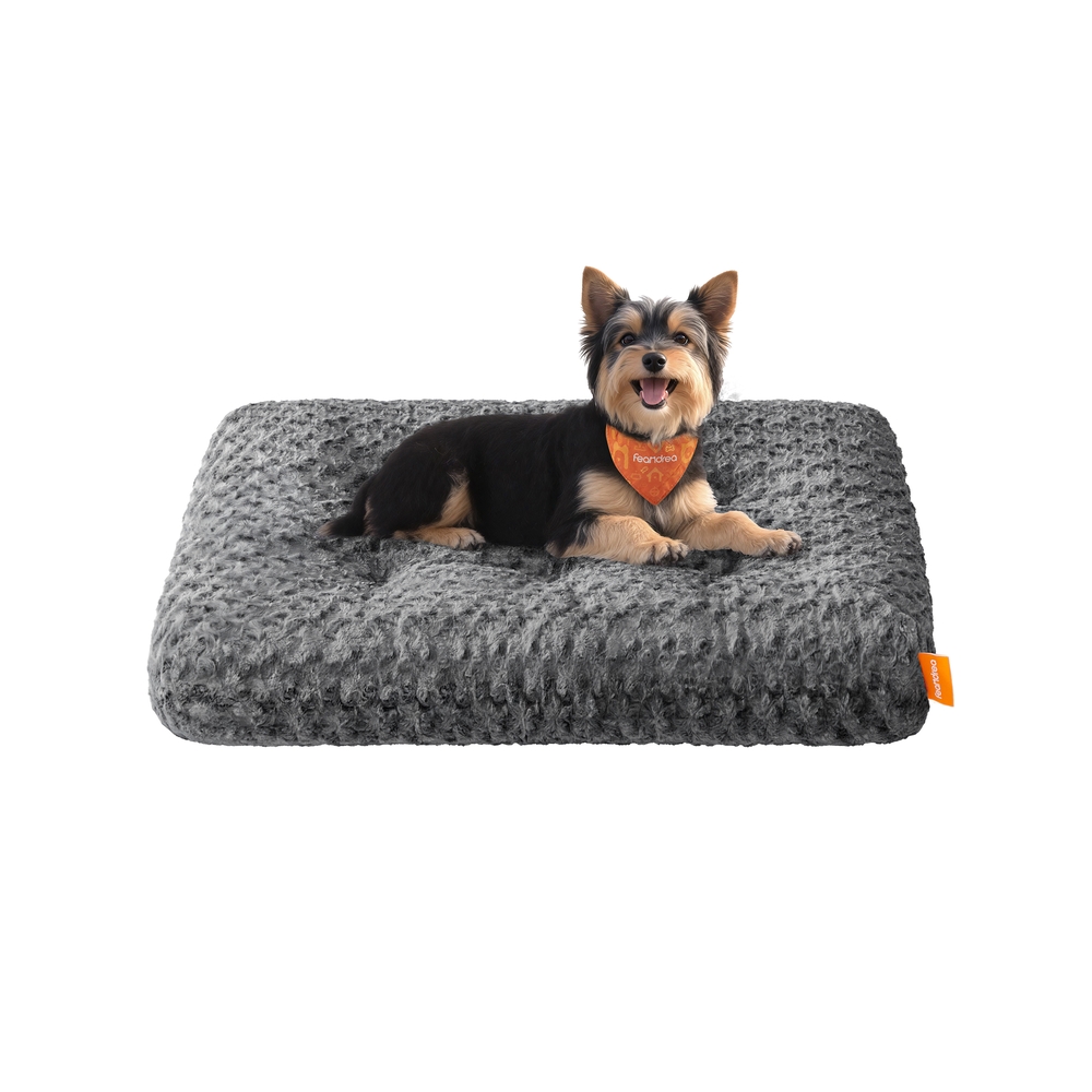 Hundebett M 80 x 50 cm mit weicher Polsterung schiefergrau