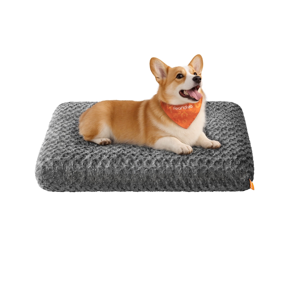 Hundebett L 95 x 60 cm mit weicher Polsterung schiefergrau