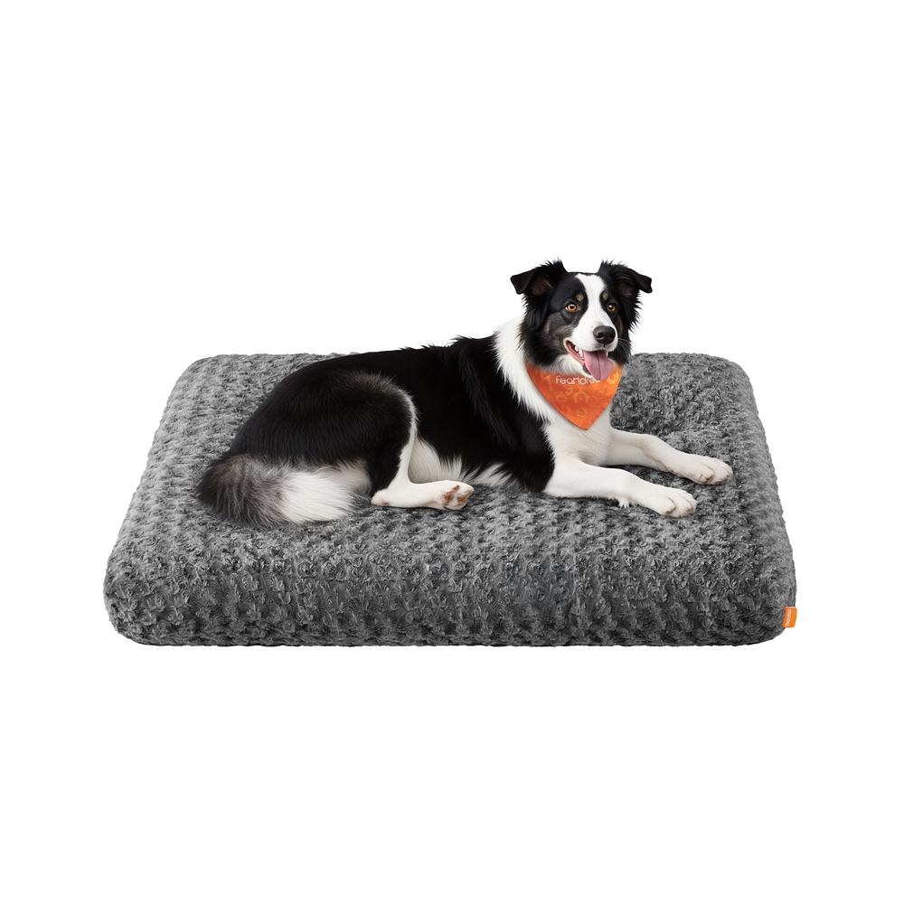 Hundebett XL 110 x 73 cm mit weicher Polsterung schiefergrau