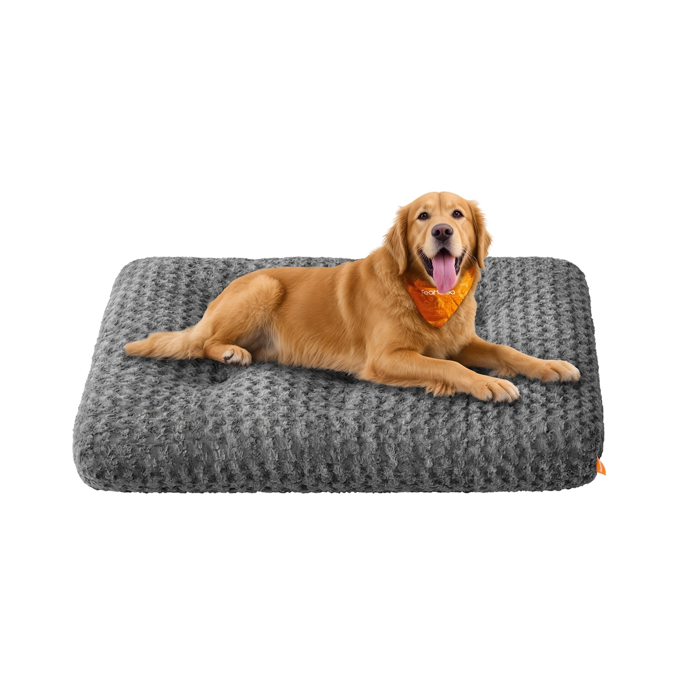 Hundebett XXL 122 x 74 cm mit weicher Polsterung schiefergrau