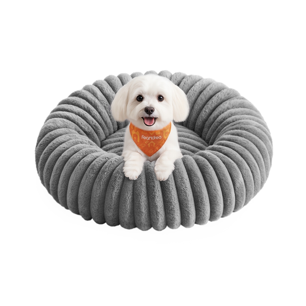 Hundebett 60 cm Durchmesser waschbar taubengrau