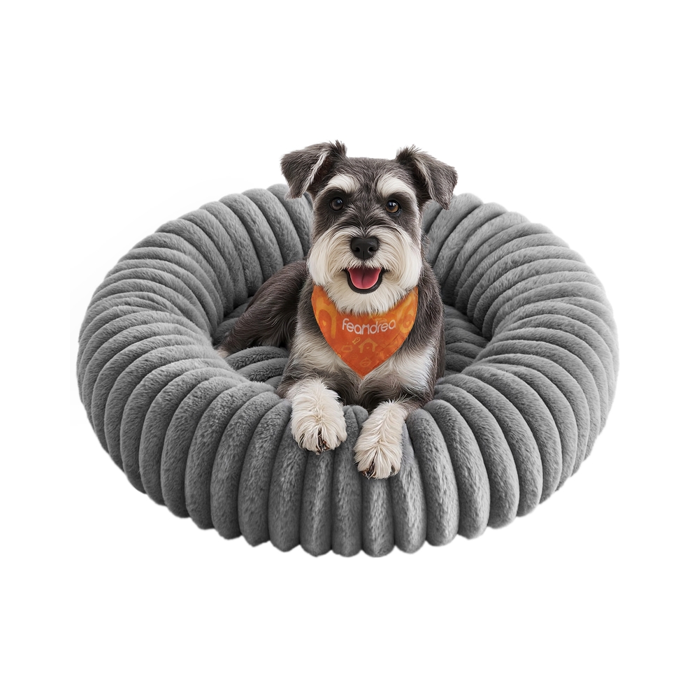 Hundebett 70 cm Durchmesser waschbar taubengrau