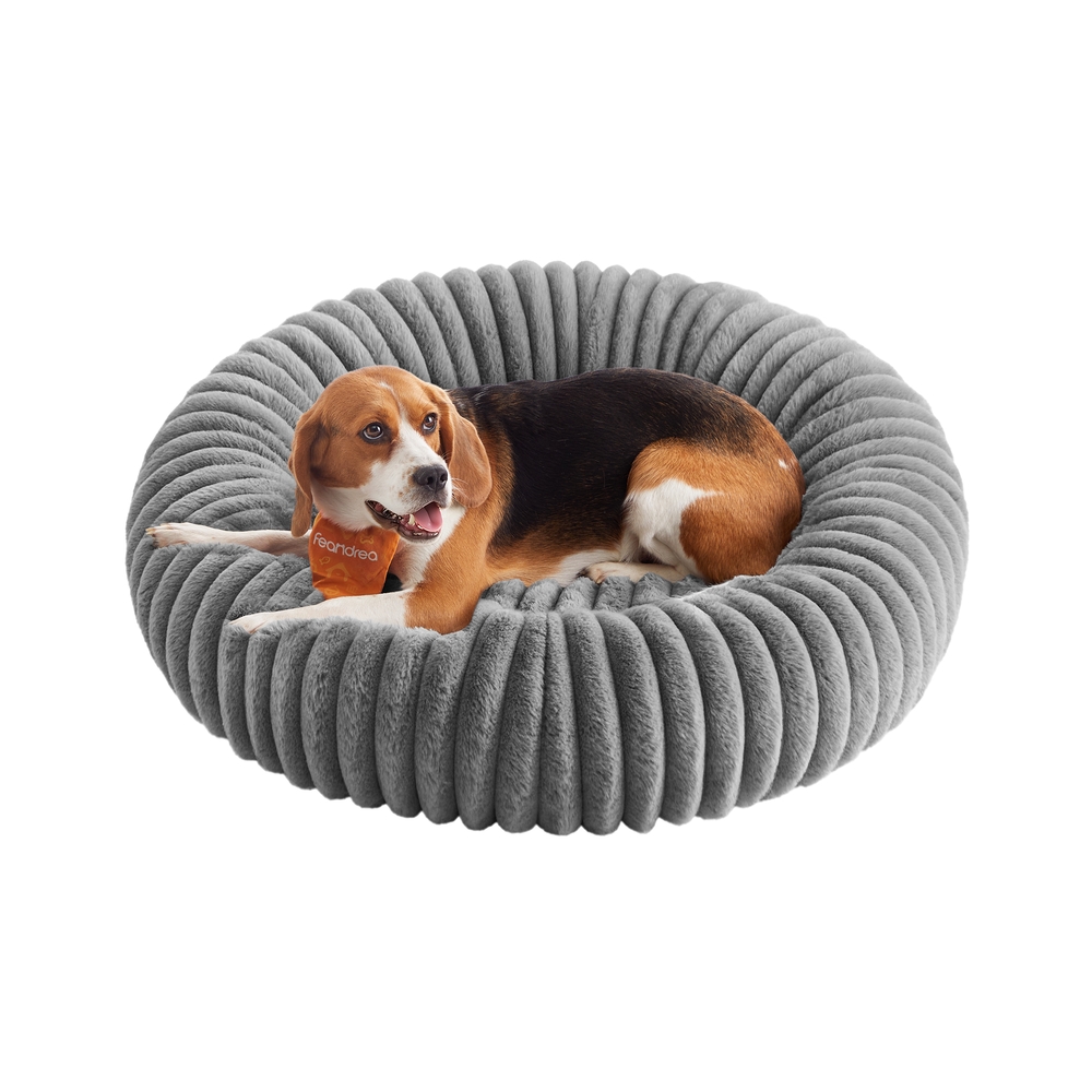 Hundebett 80 cm Durchmesser waschbar taubengrau
