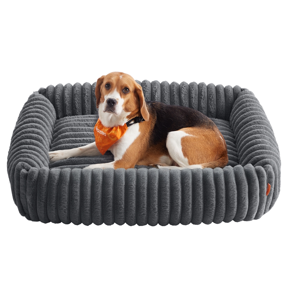Hundebett bleigrau 91x68x20 cm orthopädisch waschbar