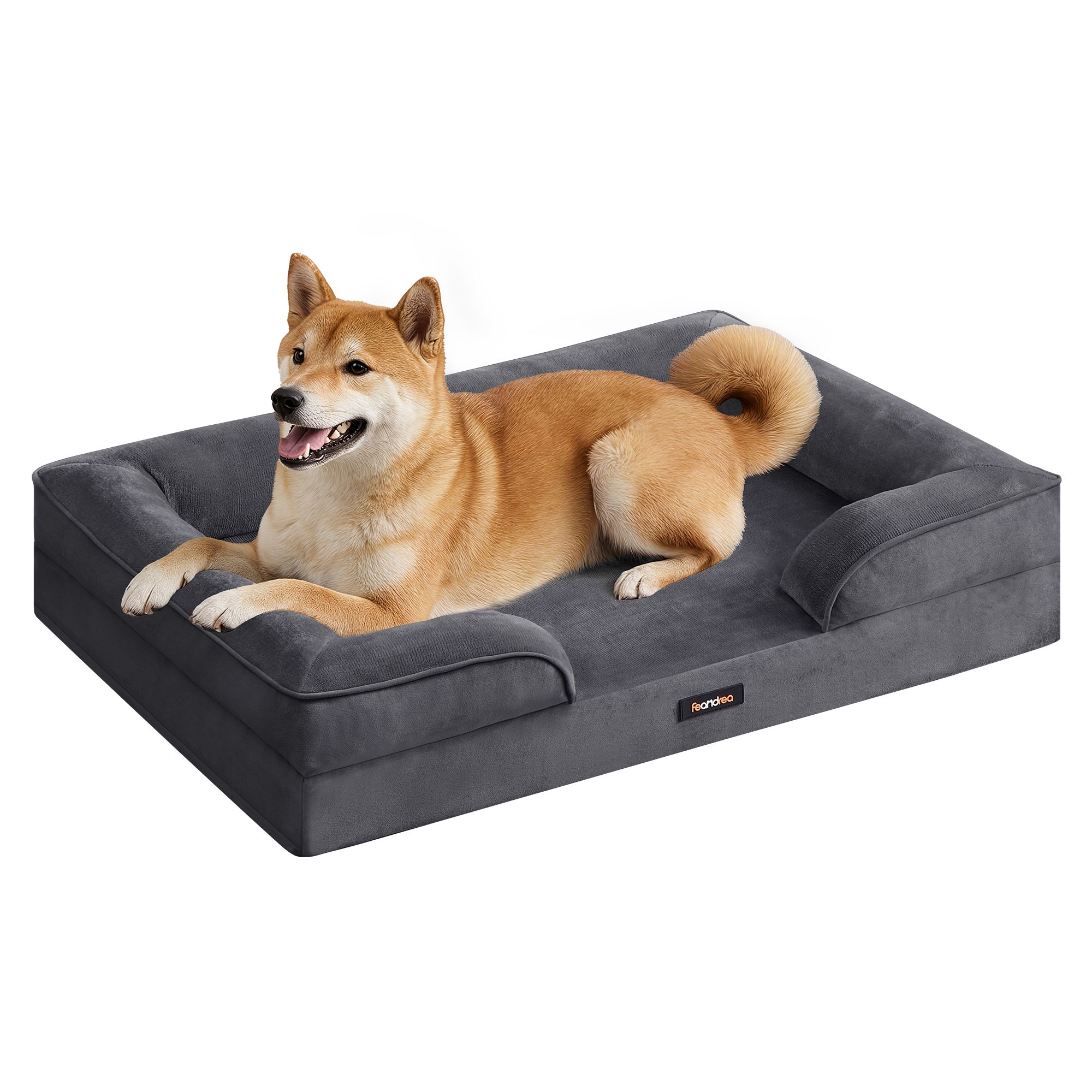Orthopädisches Hundebett mit Hundekissen, 89 x 63 x 16 cm