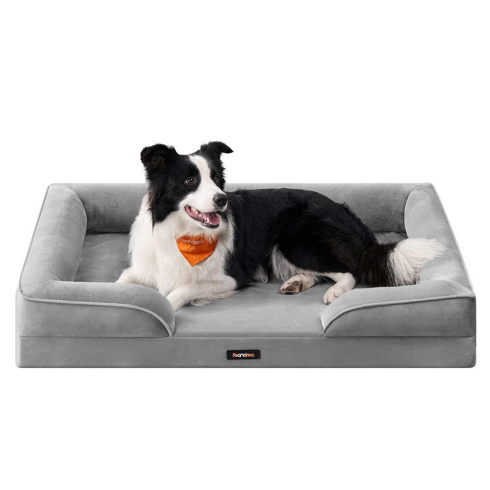 Orthopädisches Hundebett taubengrau 104x69x17 cm Noppenschaumstoff