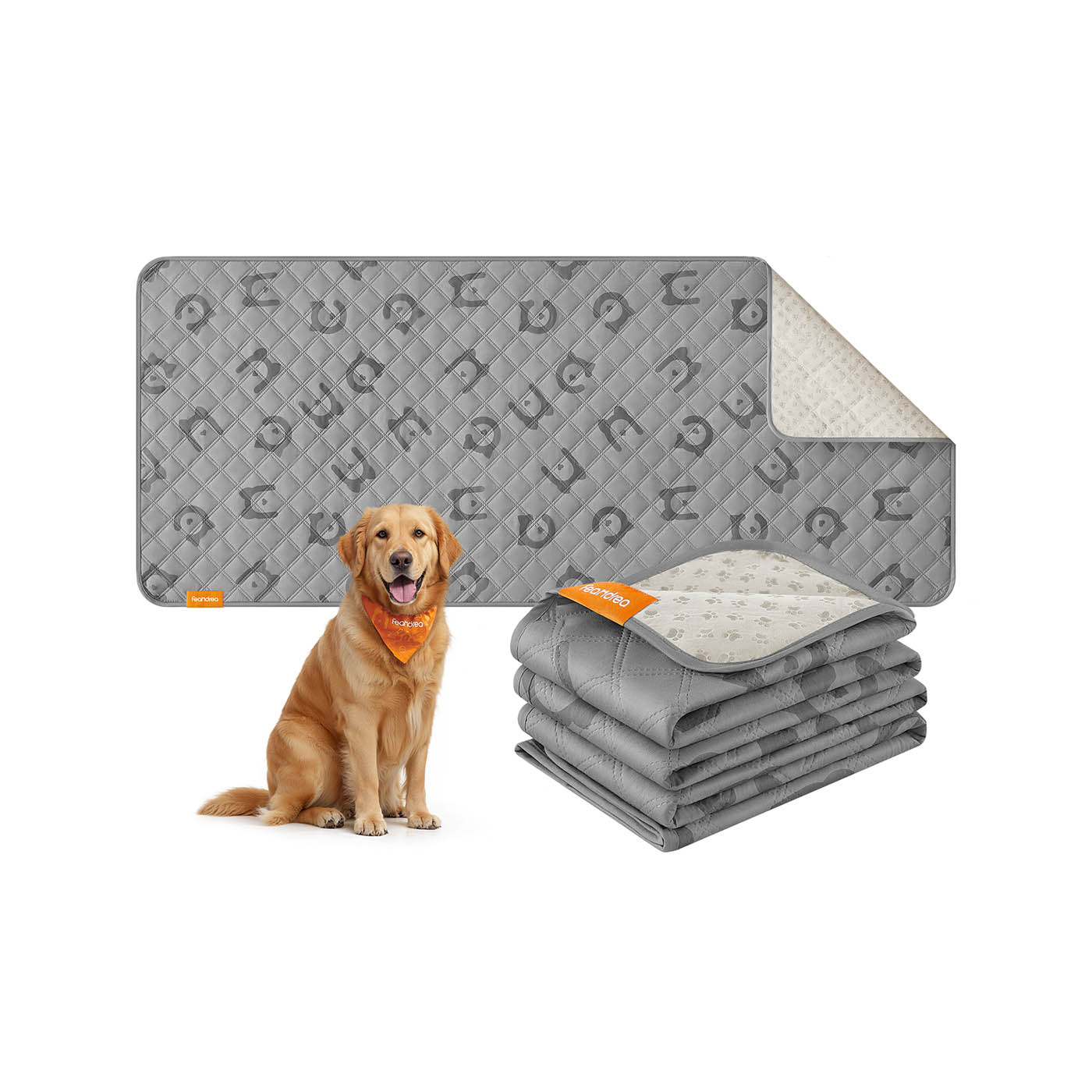 Wasserdichte Hundedecke 178 x 76 cm mit rutschfester Unterseite taubengrau