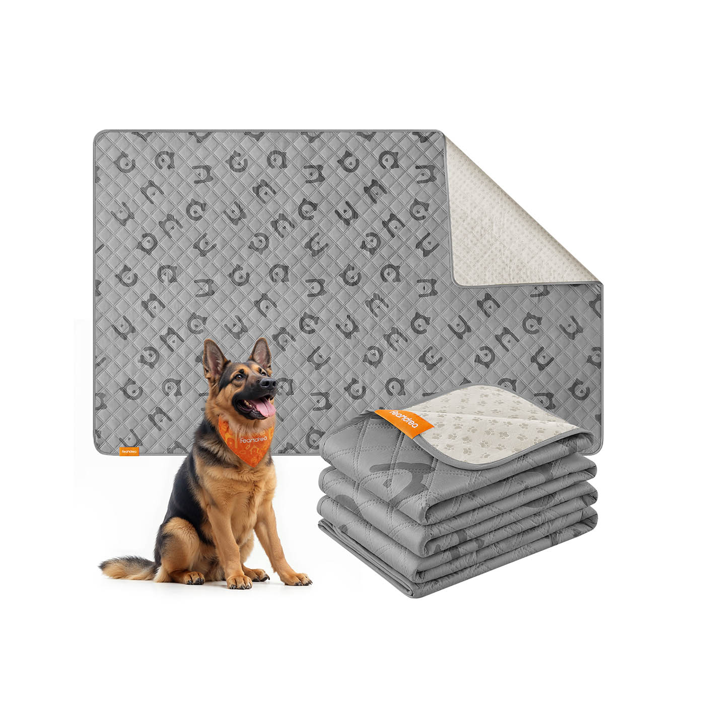 Wasserdichte Hundedecke 208 x 132 cm mit rutschfester Unterseite taubengrau