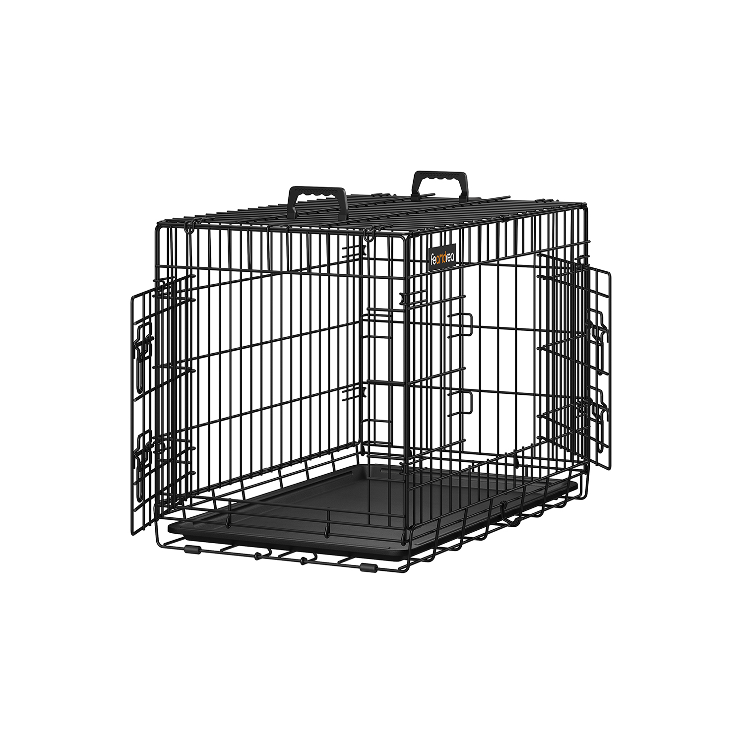 FEANDREA by SONGMICS Hundekäfig 2 Türen zusammenklappbar 75 x 47 x 54 cm