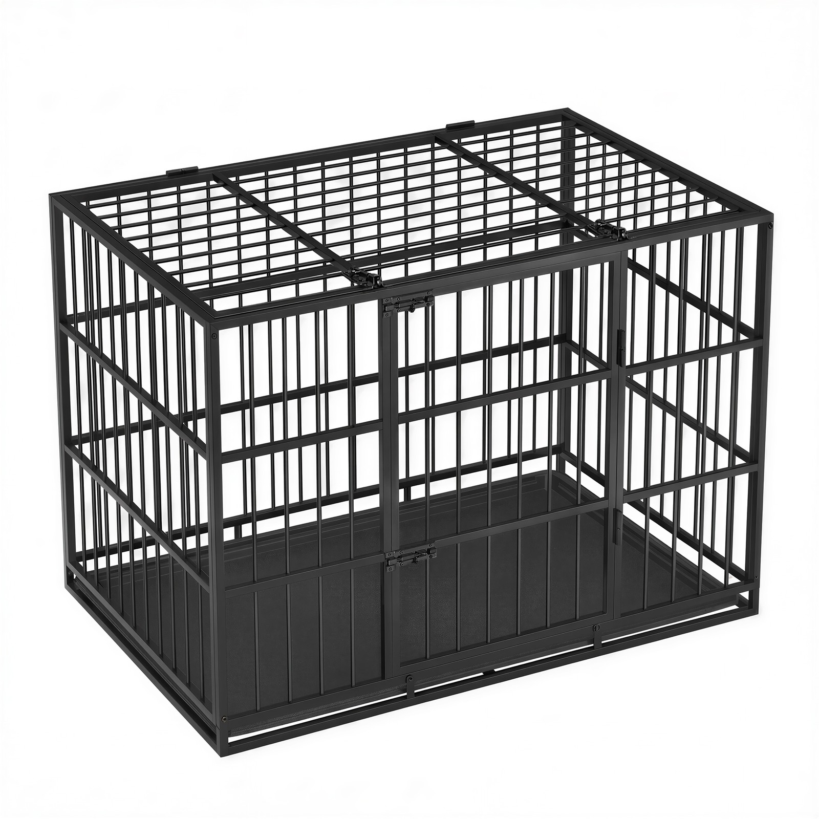 Hundekäfig hochbelastbar, Hundebox für mittelgroße und große Hunde, mit herausnehmbarer Bodenschale
