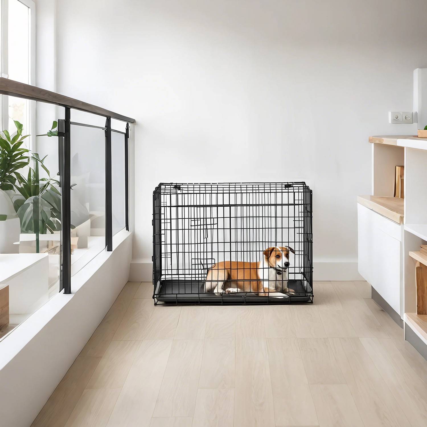 Hundekäfig, Hundebox klappbar, mit 2 Türen