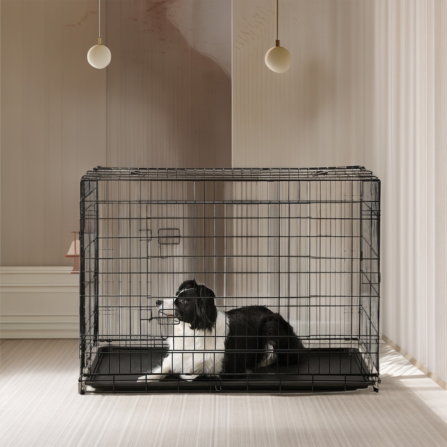 Hundekäfig, Hundebox klappbar, mit 2 Türen