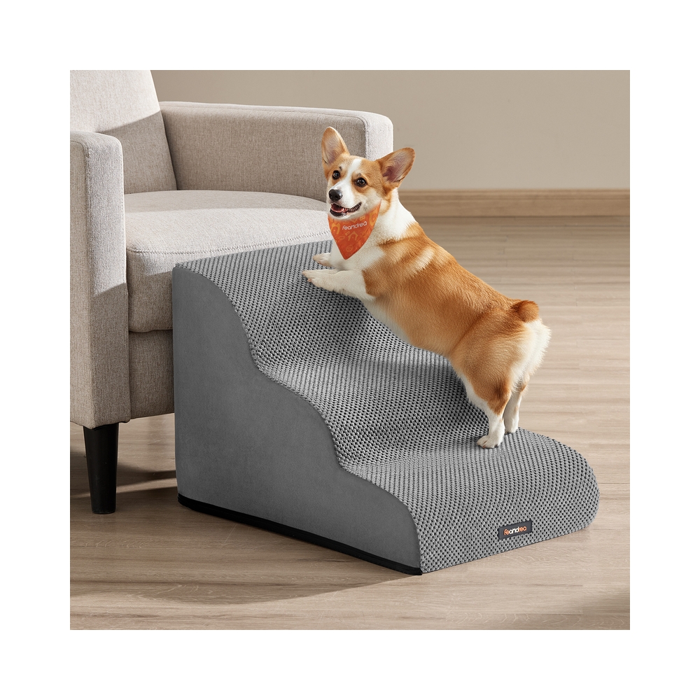 Hundetreppe mit rutschfestem Bezug und 3 Stufen