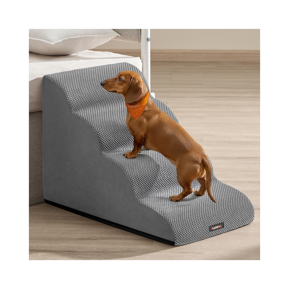 Hundetreppe mit rutschfestem Bezug und 4 Stufen