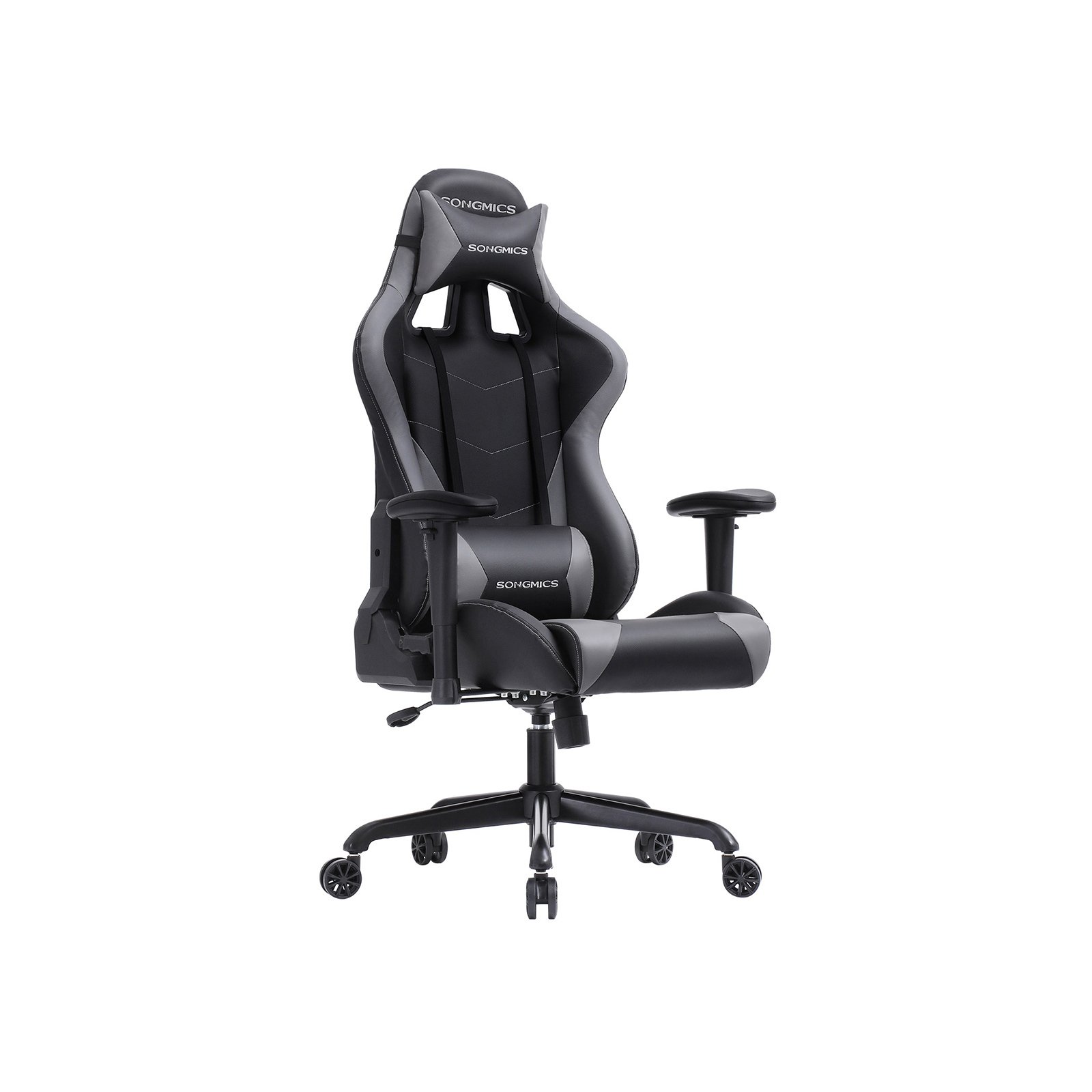 Gamingstuhl Kunstleder Schwarz-Grau