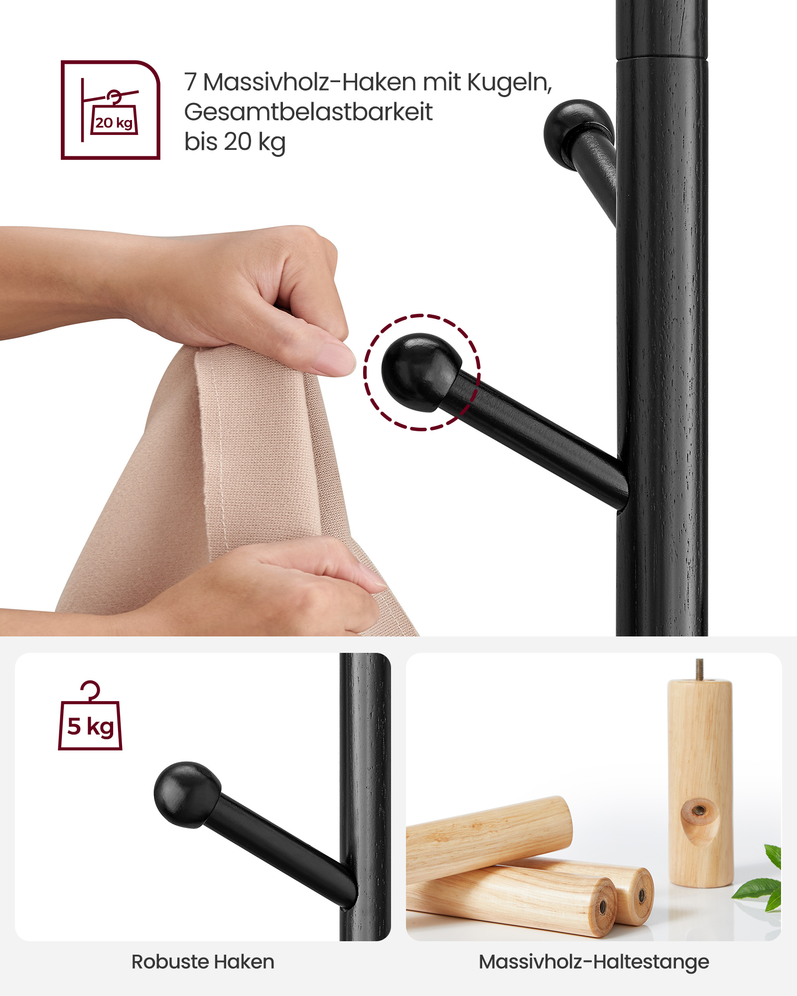 Medinis drabužių stovas 3