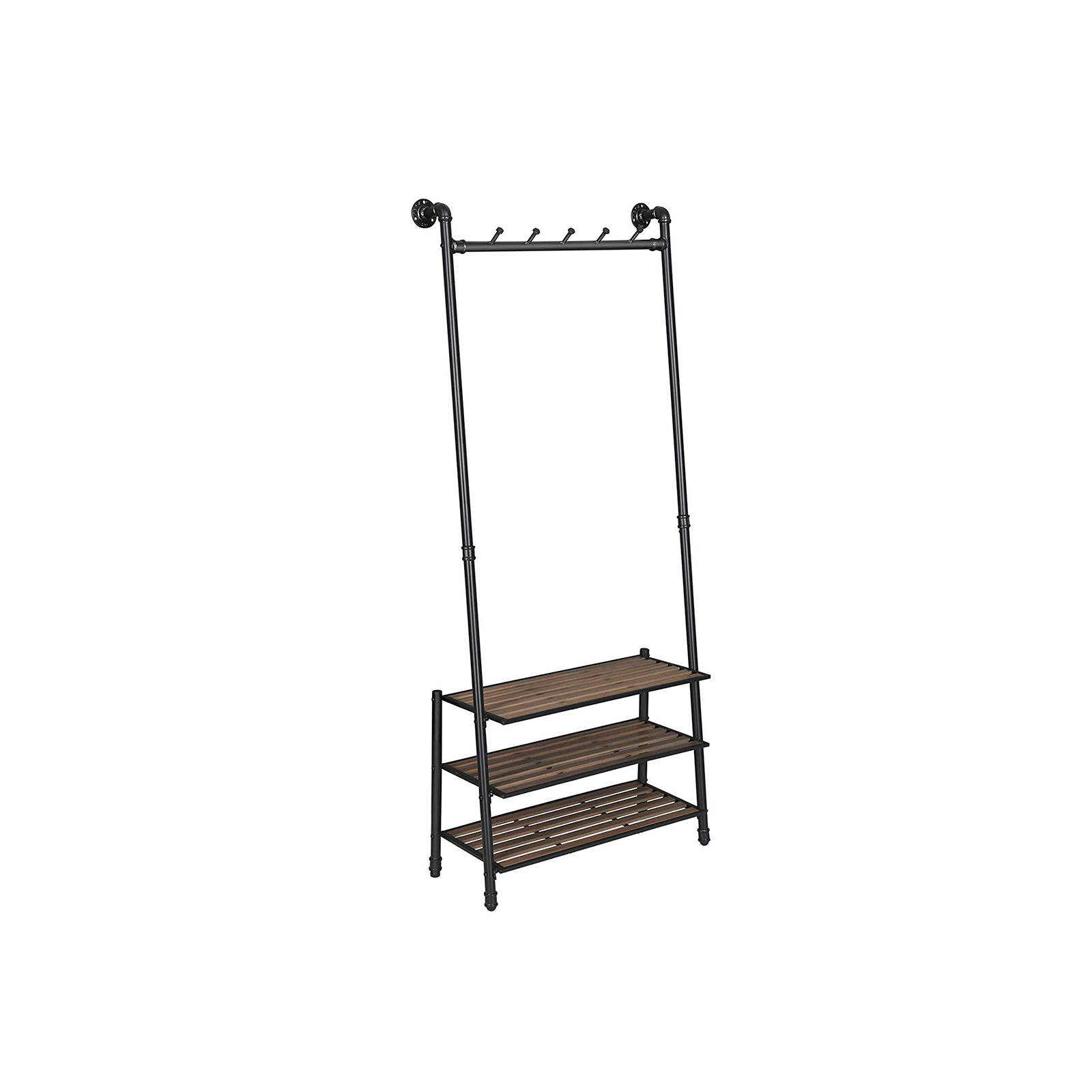 Schräge Garderobe Schwarz-Braun