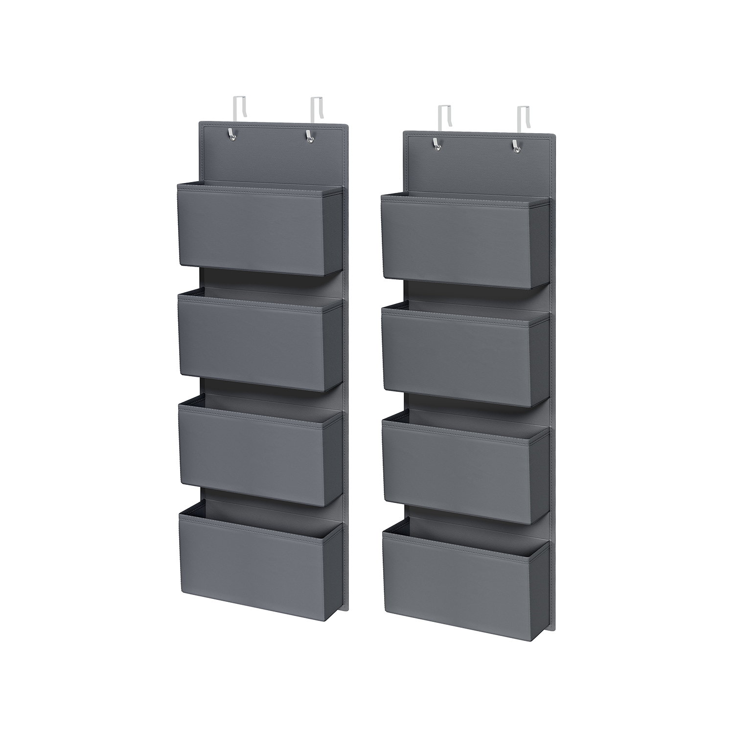Kleiderschrank-Organizer 2er Set mit 4 Taschen schiefergrau