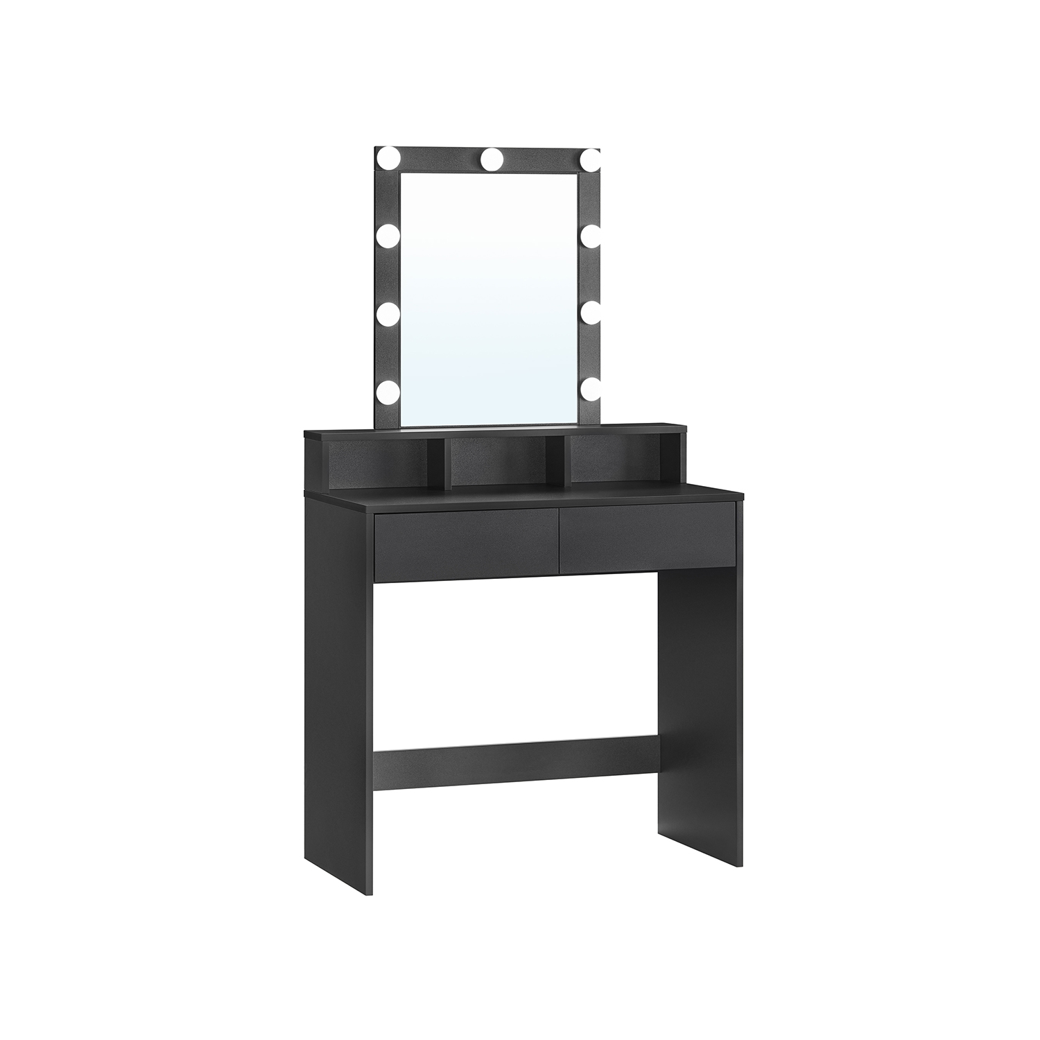 VASAGLE Schminktisch rechteckig Melamin, Spanplatte schwarz 80,0 x 40,0 x 145,0 cm, 1 St.
