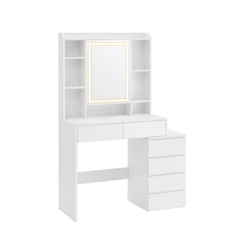 Schminktisch mit LED-Beleuchtung modern wolkenweiß