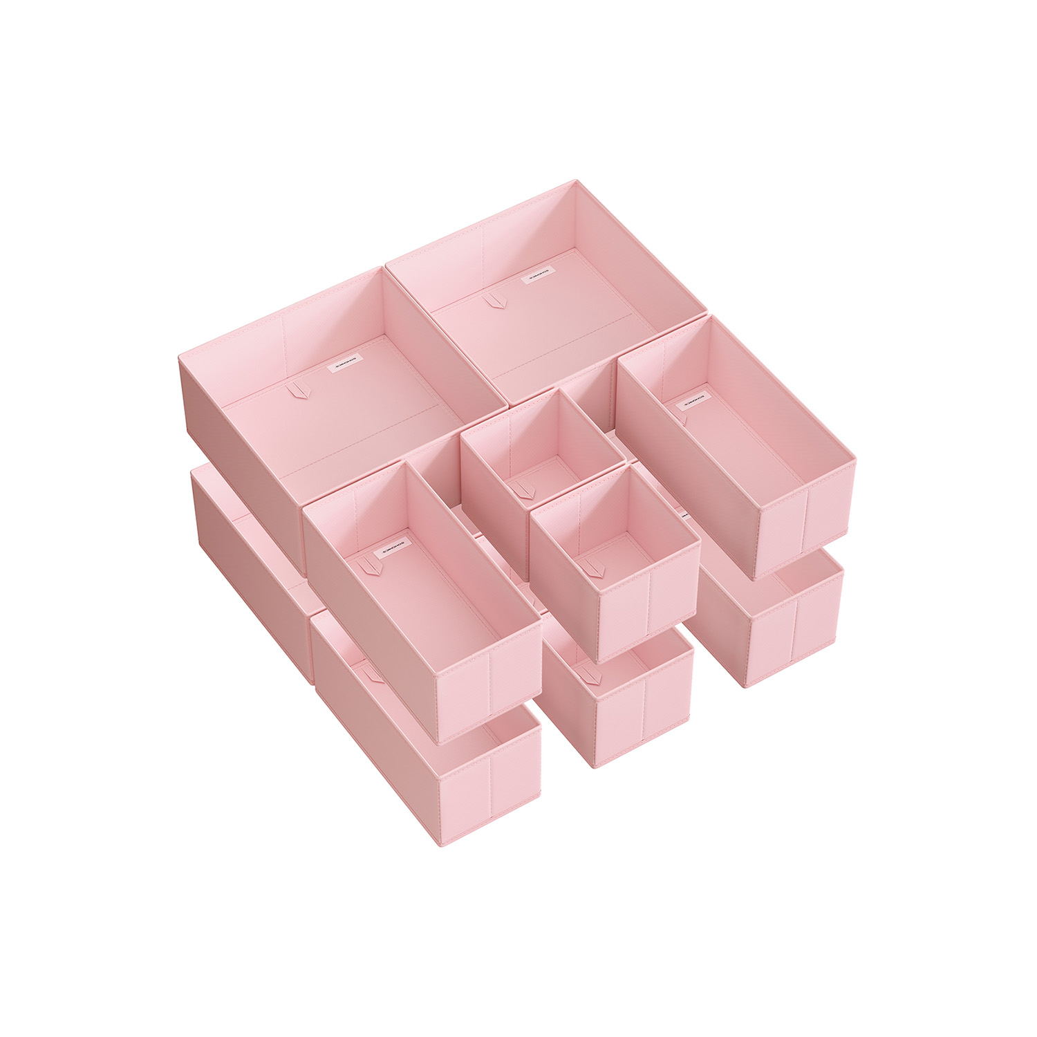 Aufbewahrungsbox für Schublade 12er Set pastellrosa