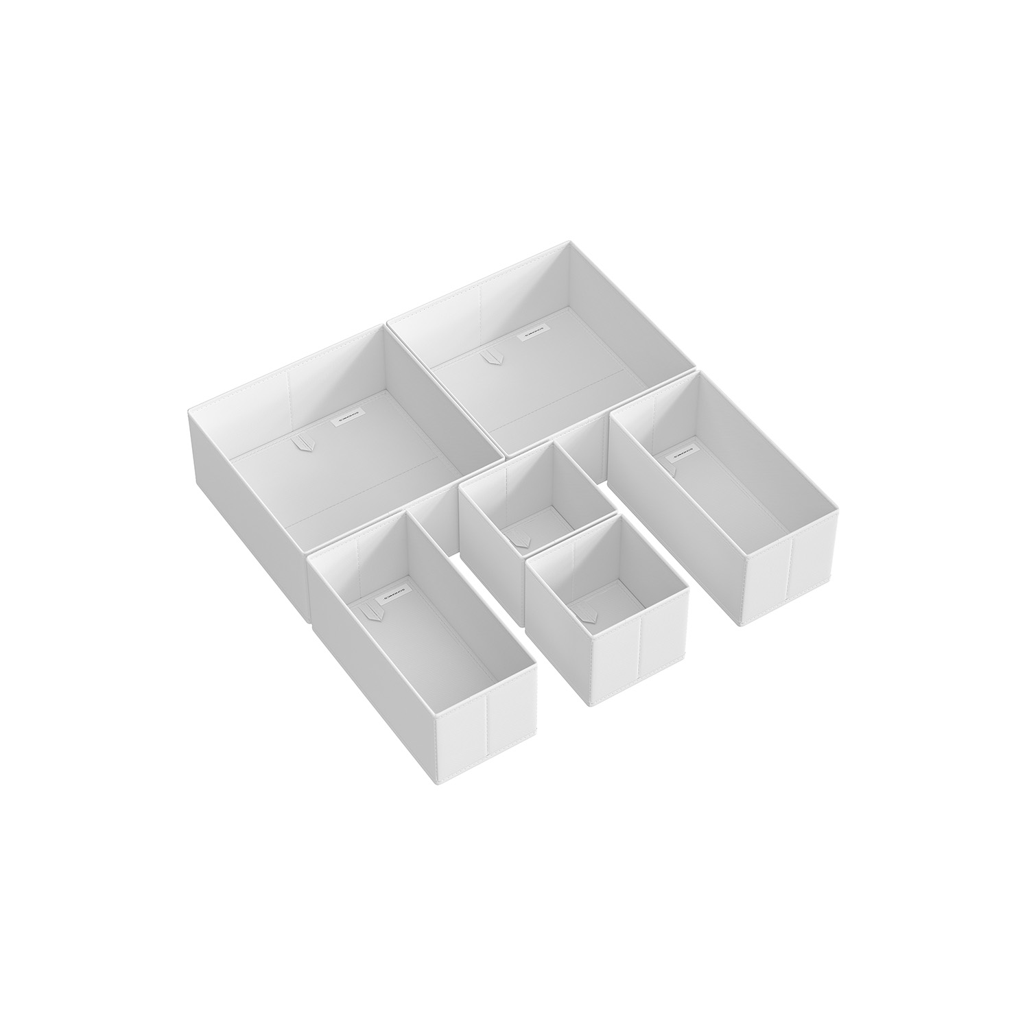 Aufbewahrungsbox für Schublade 12er Set wolkenweiß