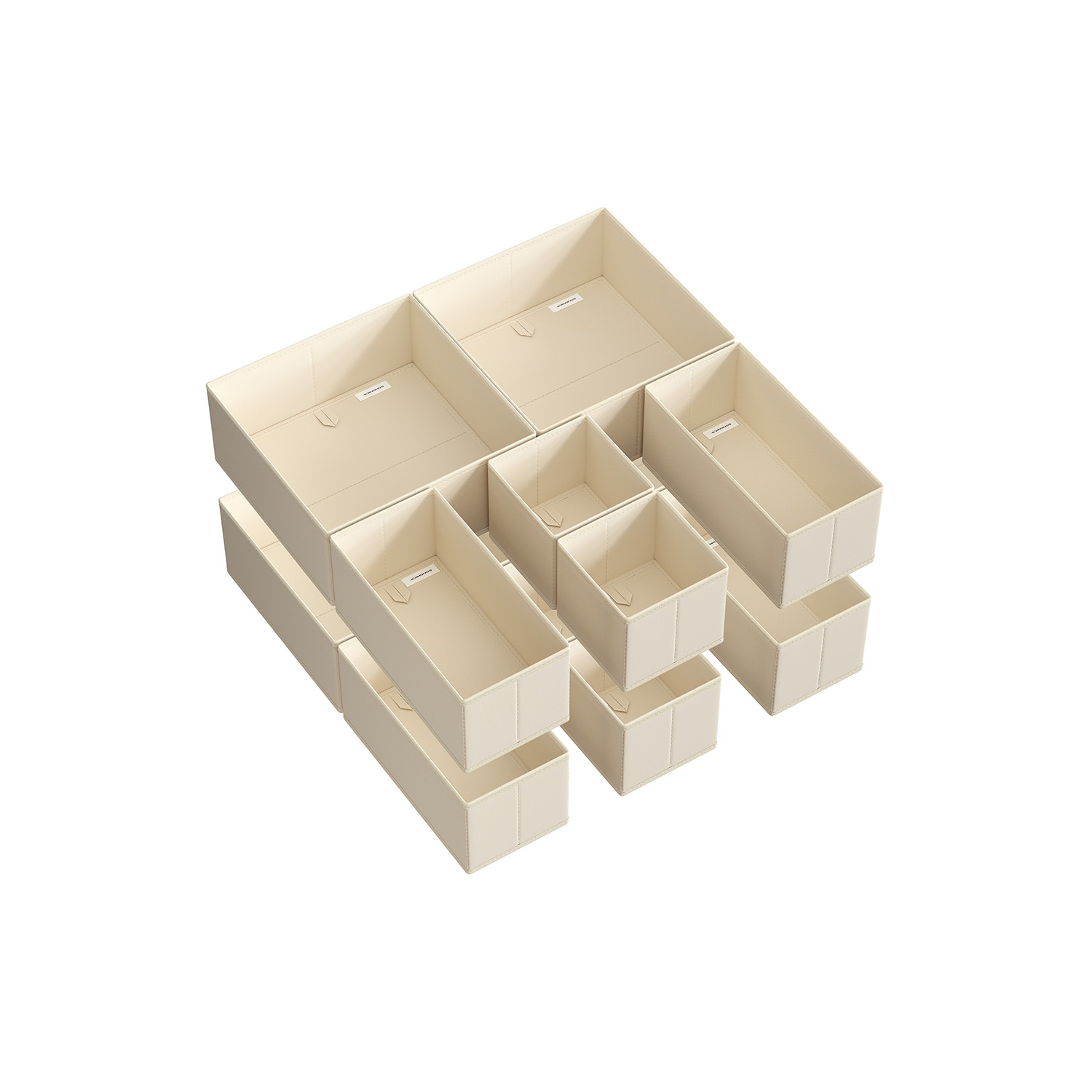 Aufbewahrungsbox für Schublade 12er Set sandbeige