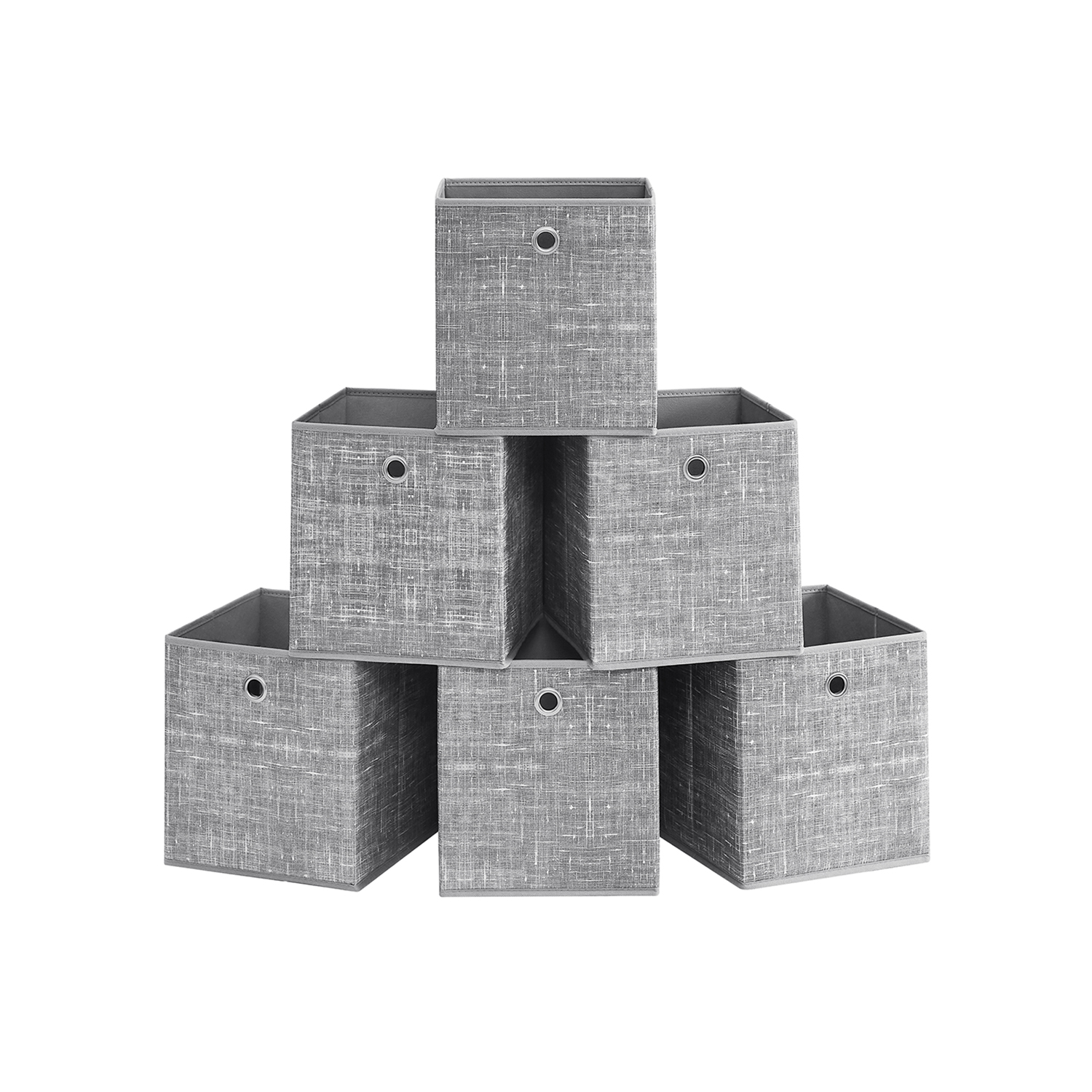 Aufbewahrungsbox 26cm 6er-Set grau meliert