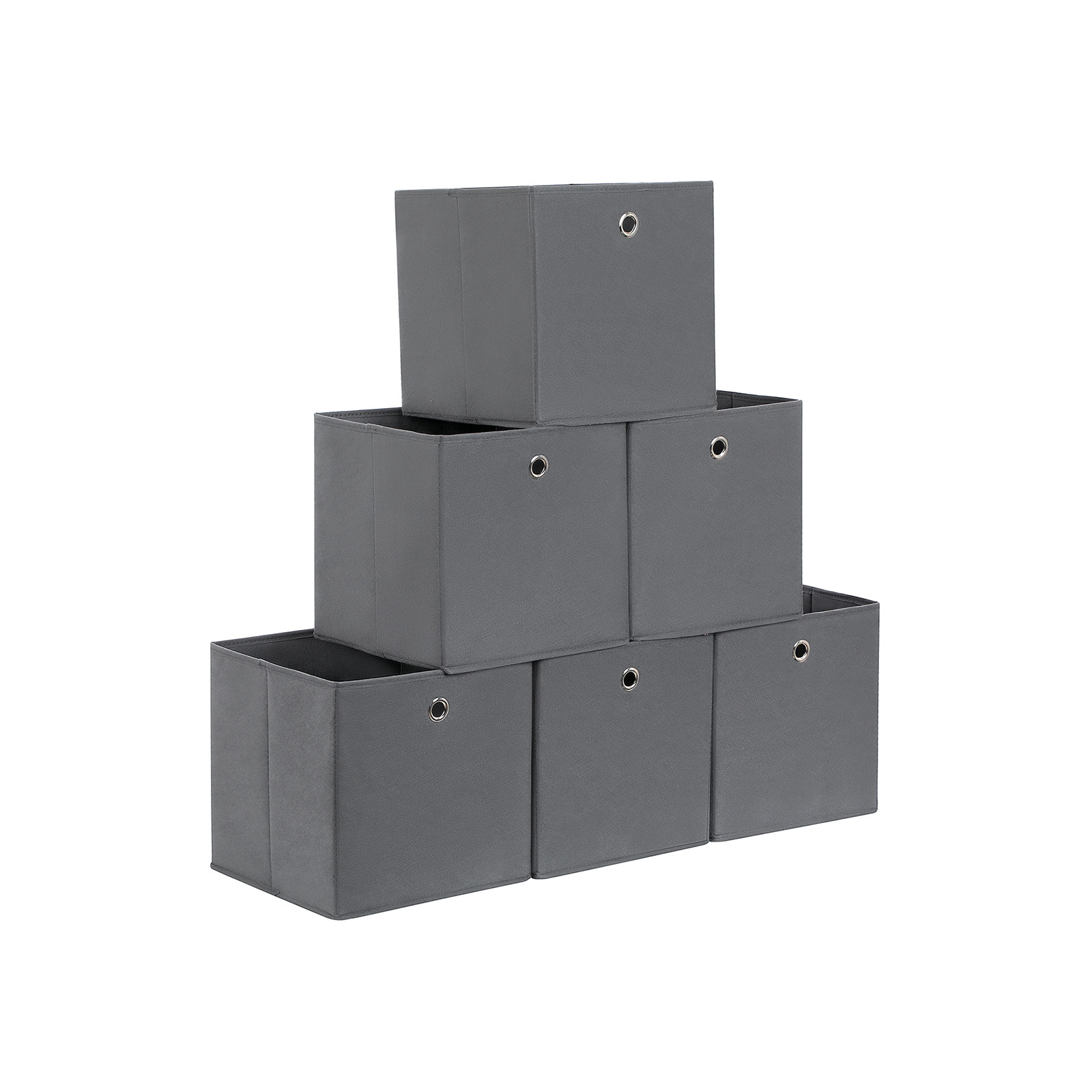 Aufbewahrungsboxen 6 Stück Grau