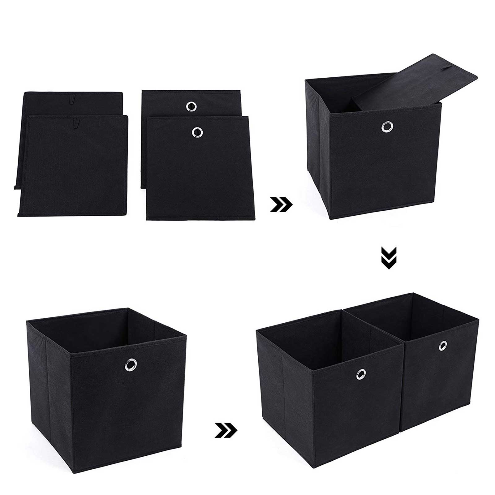 Aufbewahrungsboxen 4 Stück Schwarz