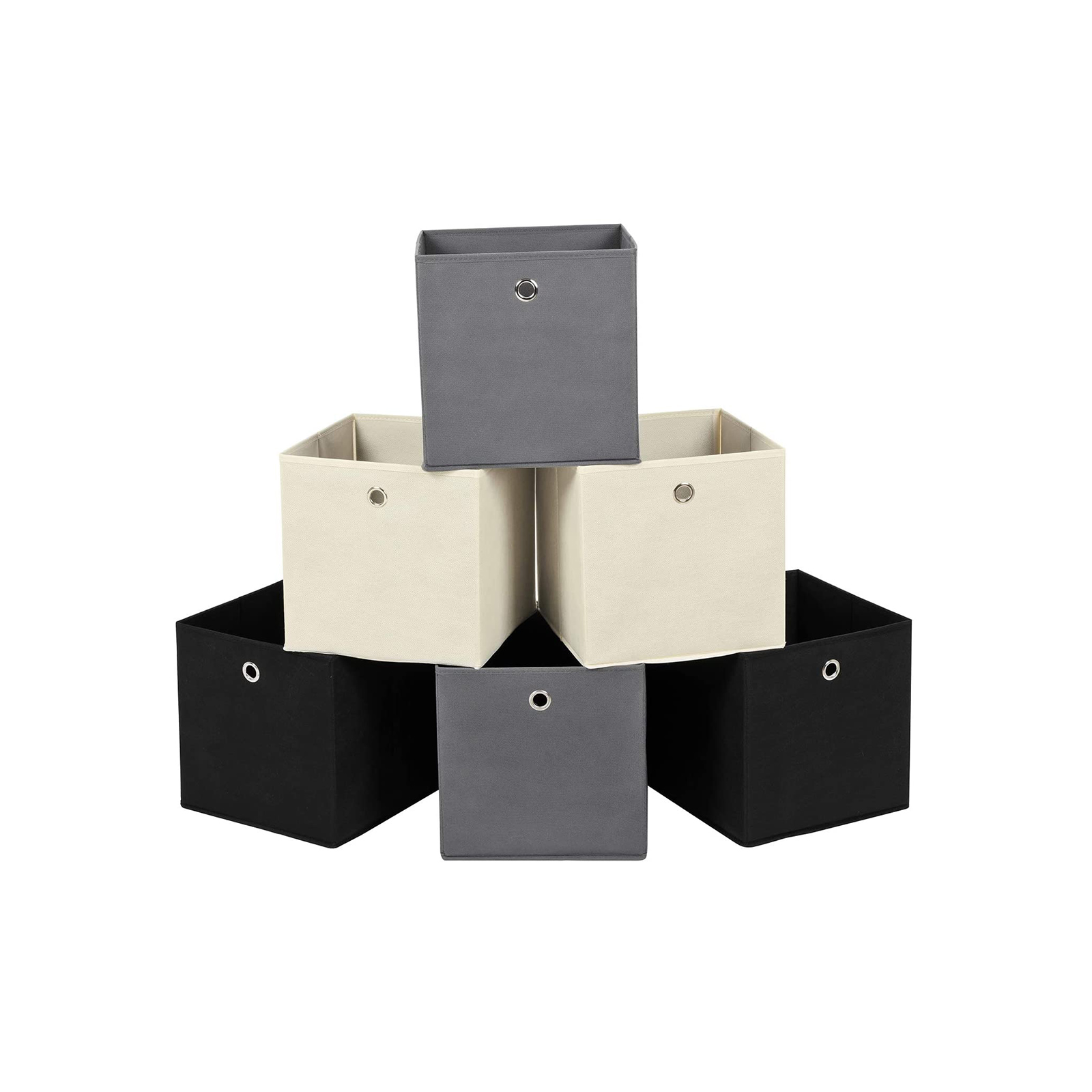 SONGMICS Aufbewahrungsbox, 6er Set, Faltbare Stoffbox, Faltbox aus