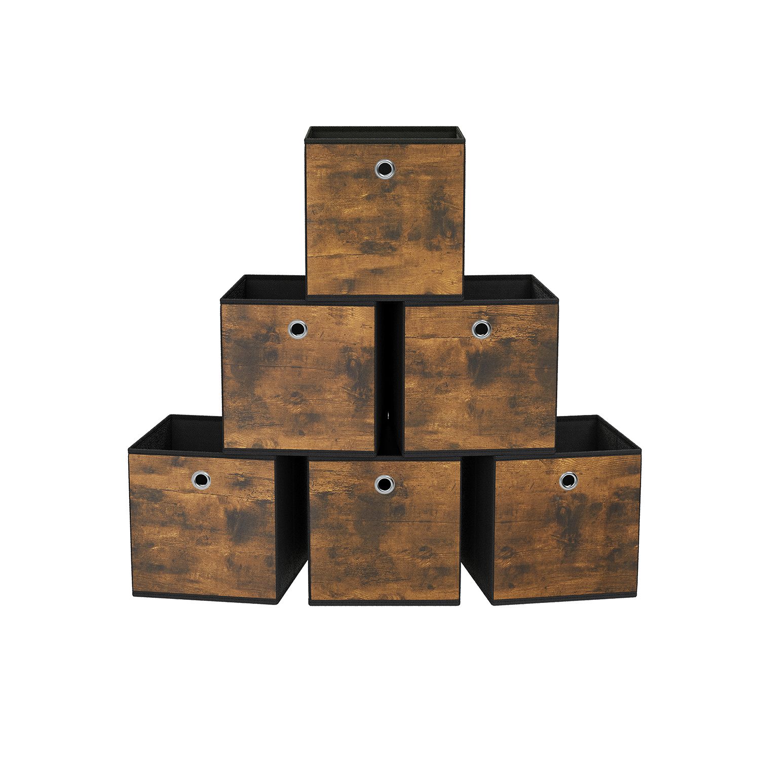 Aufbewahrungsbox 8er Set Stoffbox 33 x 33 x 33 cm vintagebraun-schwarz